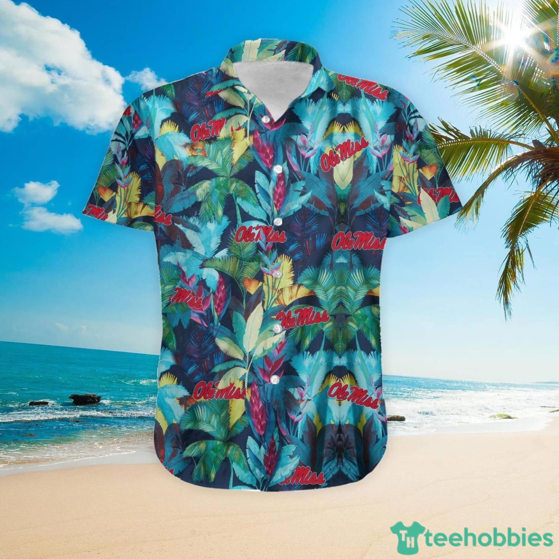 Ole Miss Rebels Floral Tropical Hawaiian Shirt Product Photo 4
