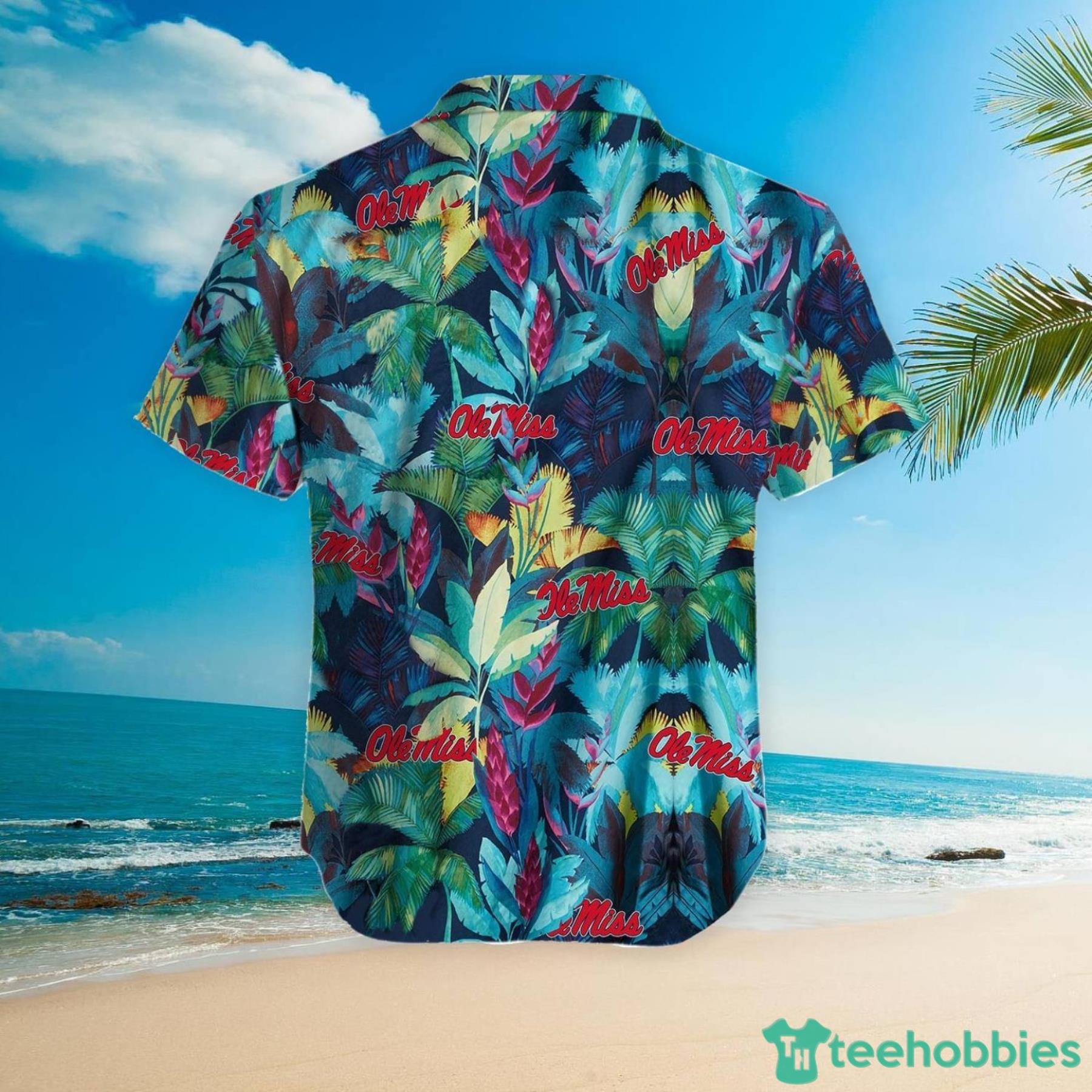 Ole Miss Rebels Floral Tropical Hawaiian Shirt Product Photo 5