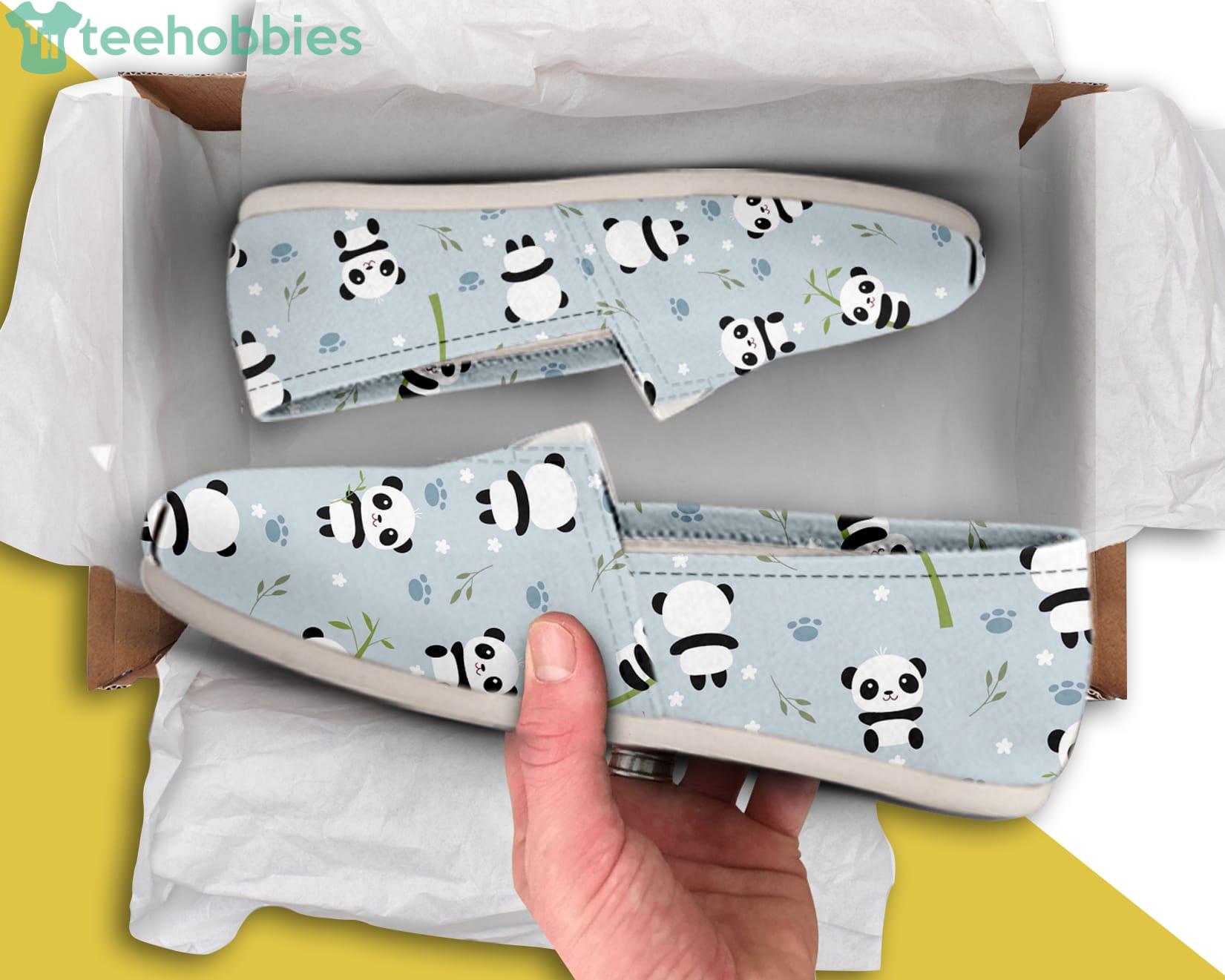 Panda Bamboo Lovely Pattern Slip On Shoes Product Photo 1