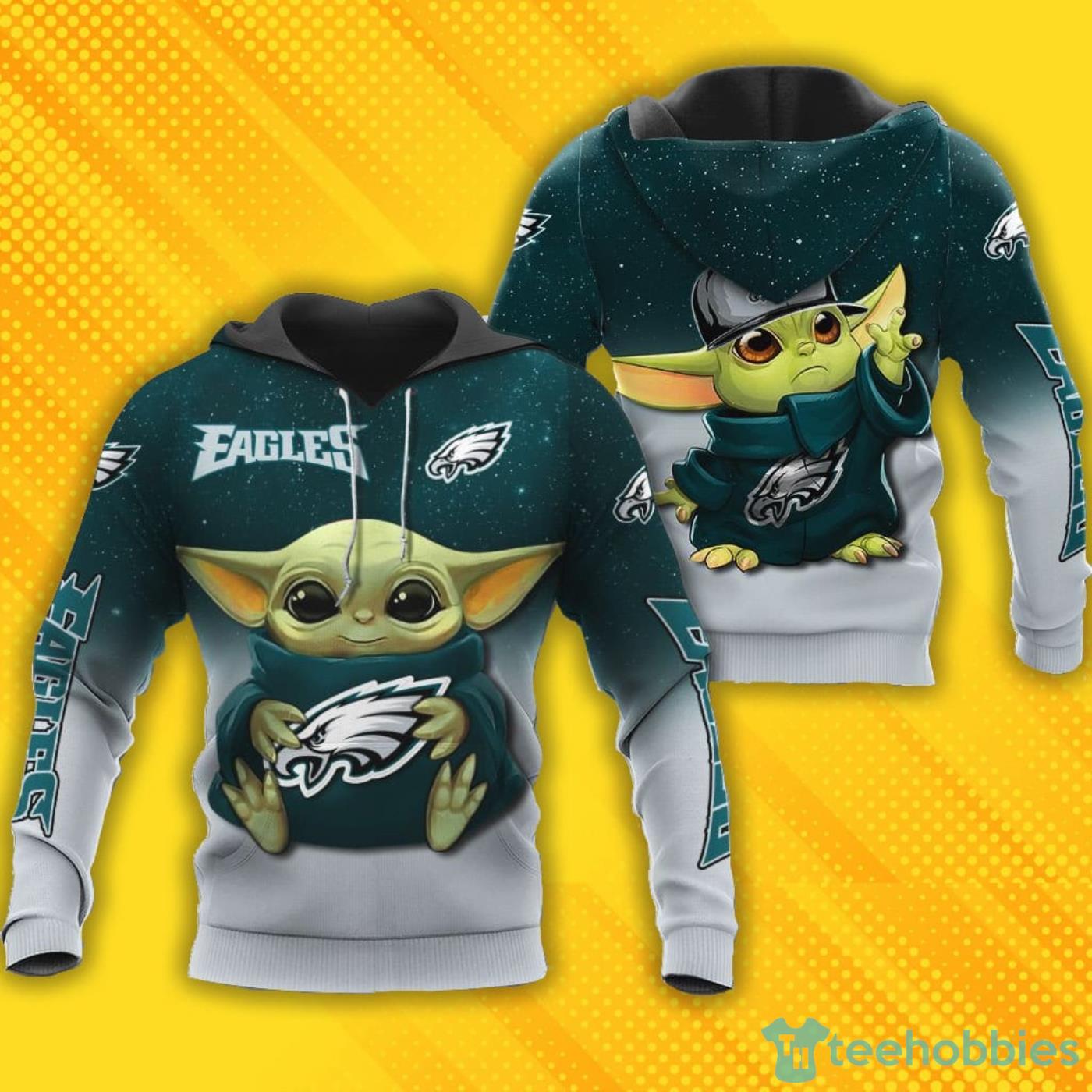 Philadelphia Eagles Baby Yoda 3D All Over Printed Shirt Product Photo 1