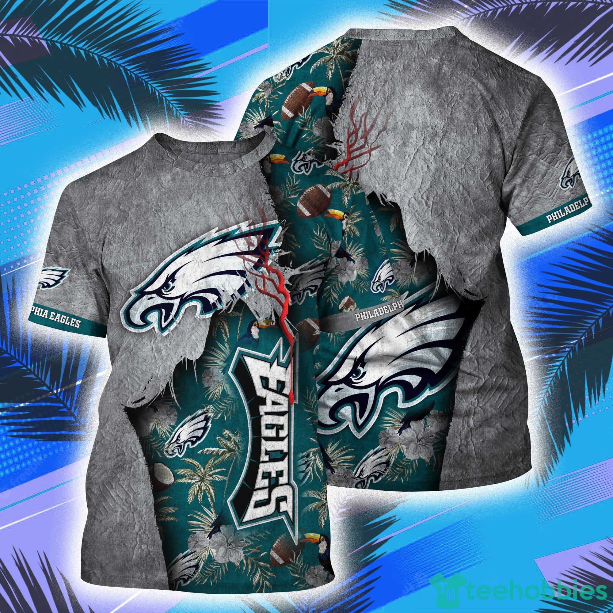 Philadelphia Eagles NFL And Grunge Texture All Over Print 3D T-Shirt Product Photo 1