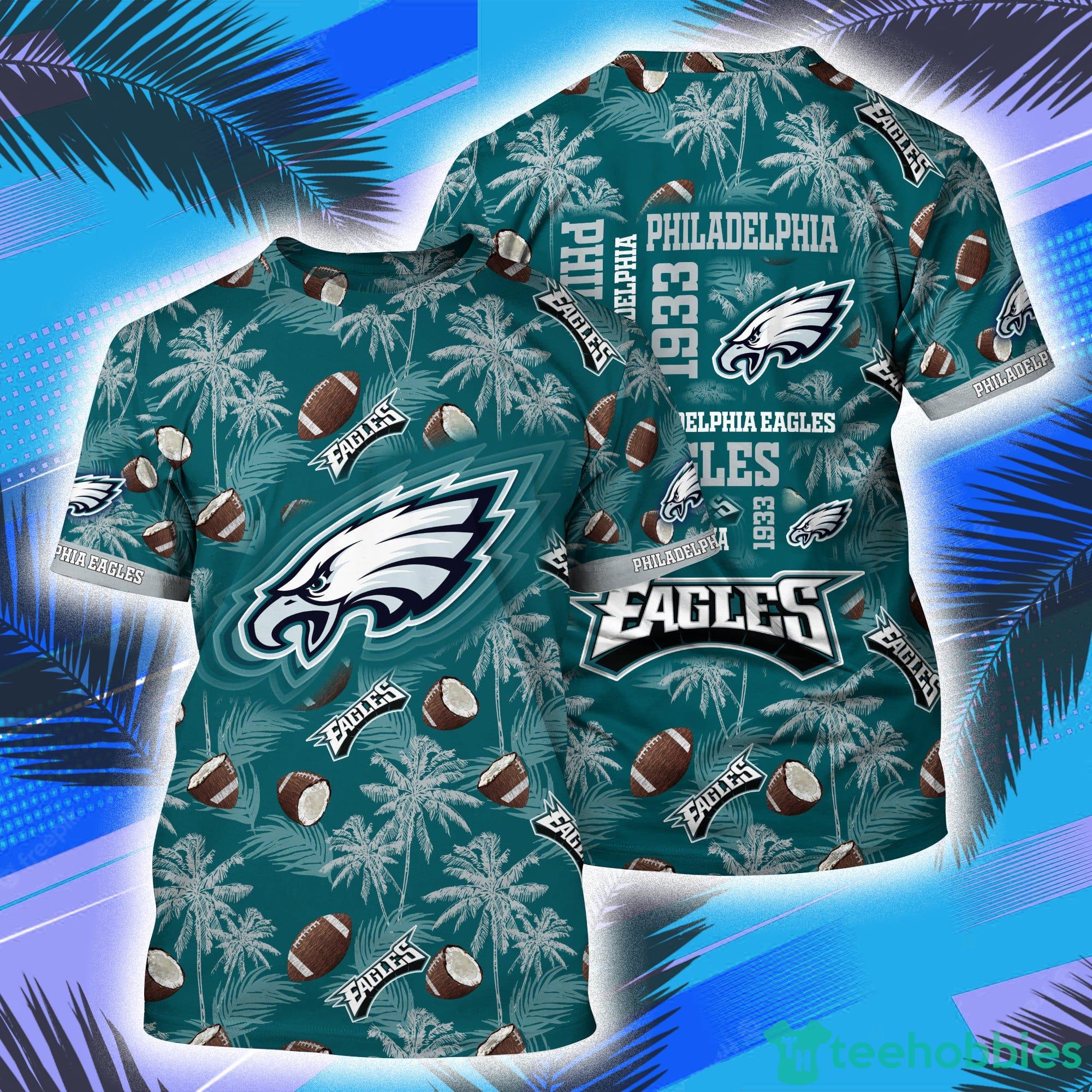 Philadelphia Eagles NFL And Palm Trees Pattern All Over Print 3D T-Shirt Product Photo 1