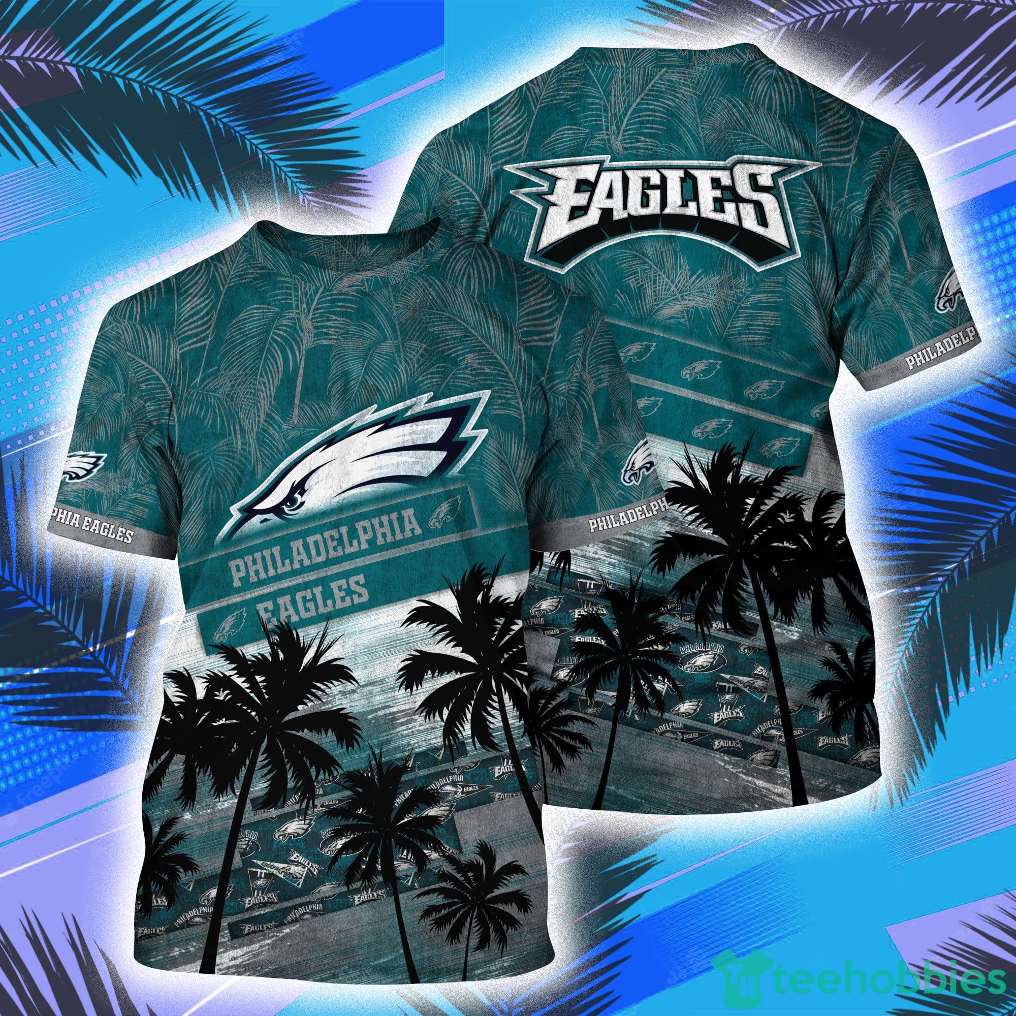 Philadelphia Eagles NFL And Tropical Pattern Aloha Hawaii Style 3D T-Shirt Product Photo 1