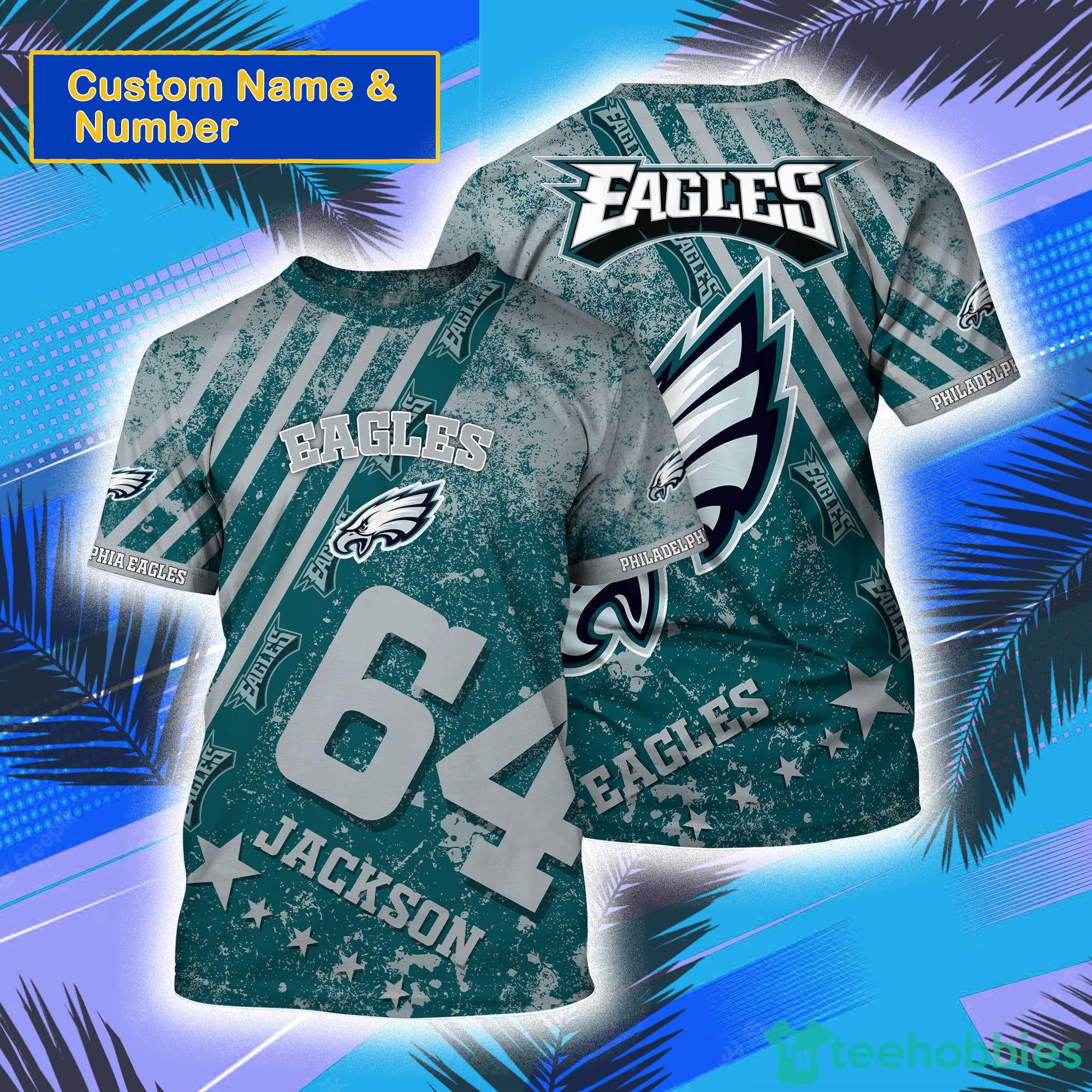 Philadelphia Eagles NFL Custom Name And Number All Over Print 3D T-Shirt Product Photo 1