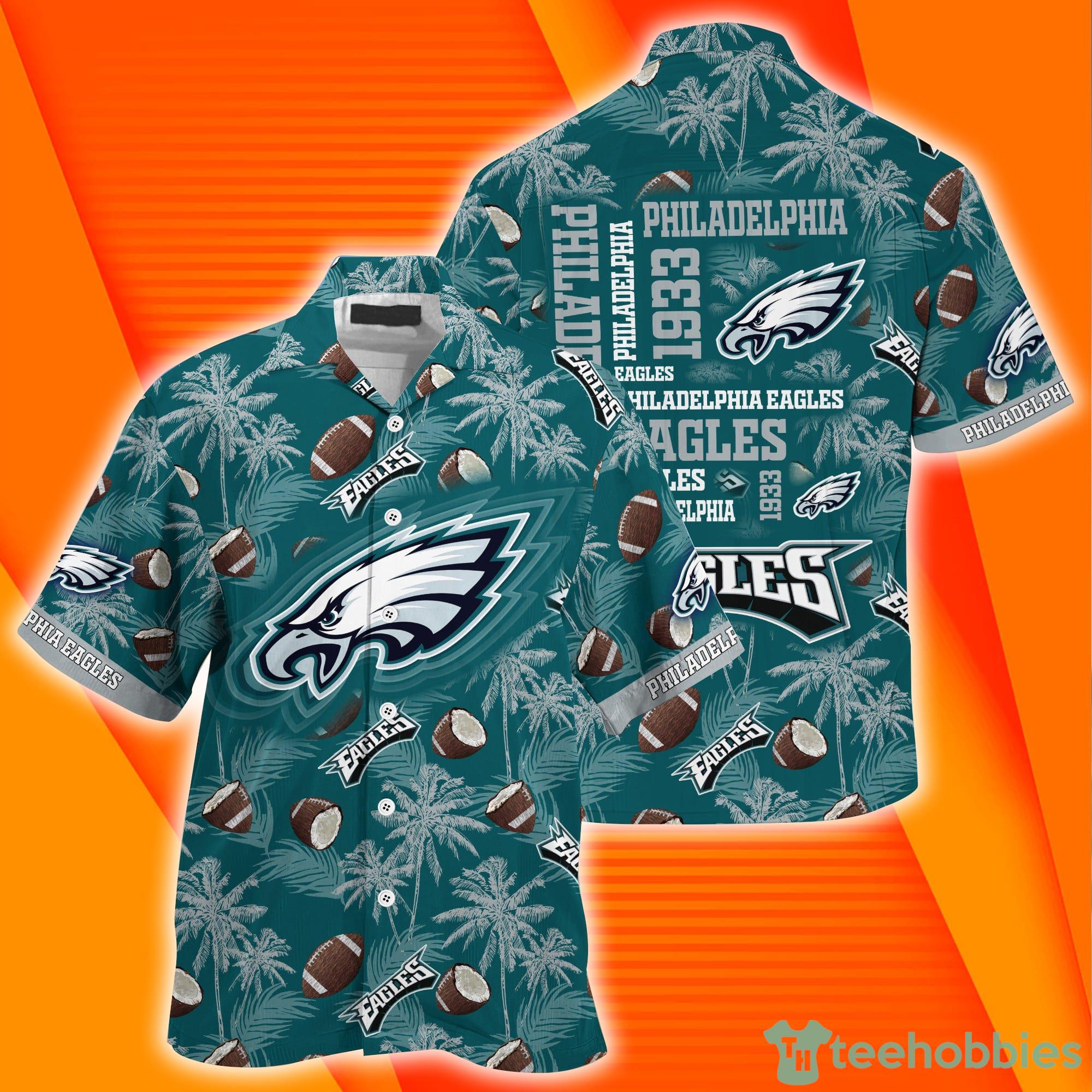 Philadelphia Eagles NFL Palm Trees Pattern Combo Hawaiian Shirt And Short Pants Product Photo 1