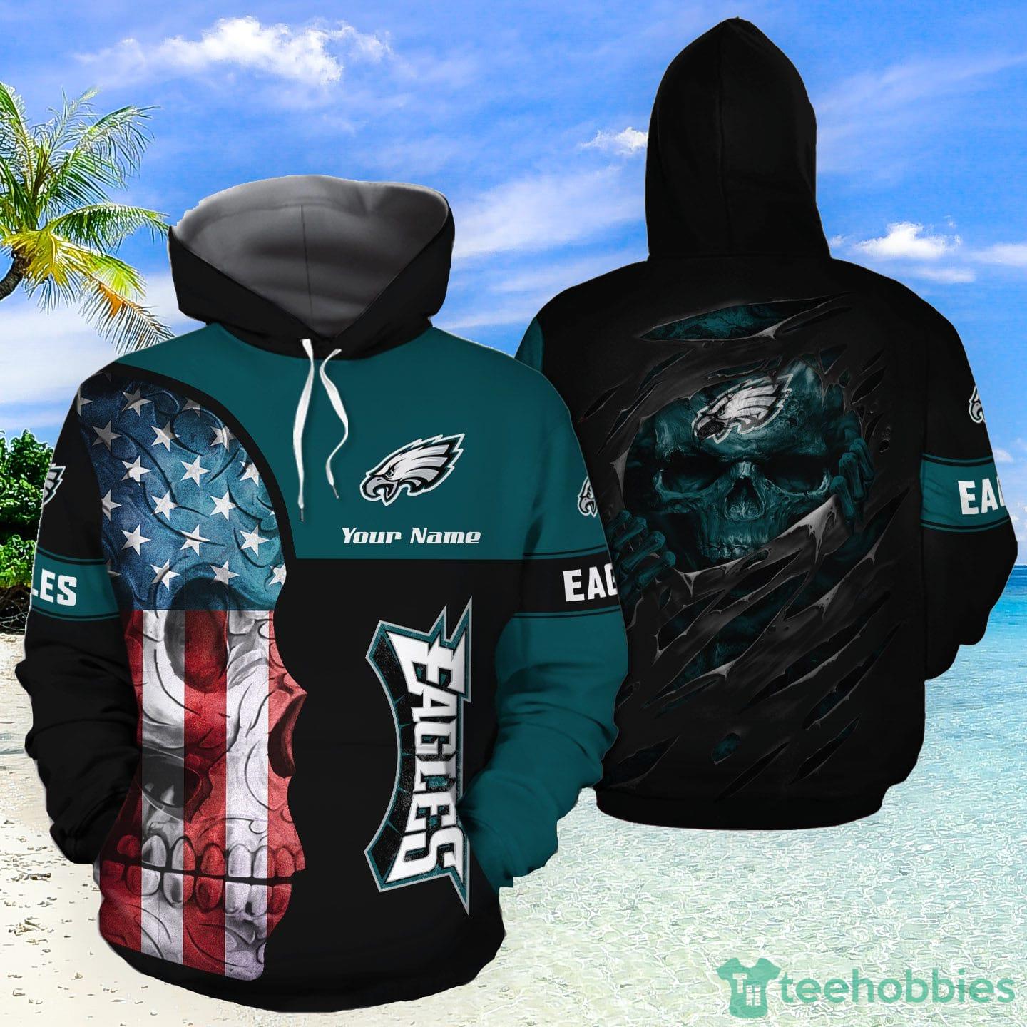 Philadelphia Eagles Custom Number And Name NFL 3D Baseball Jersey Shirt  Skull For Fans Gift Halloween - Freedomdesign