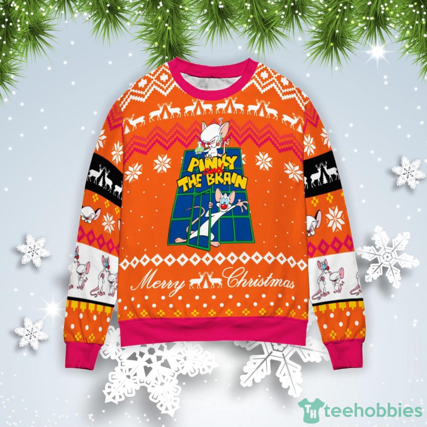 Pinky The Brain Merry Christmas Gift Ugly Christmas Sweater Product Photo 1