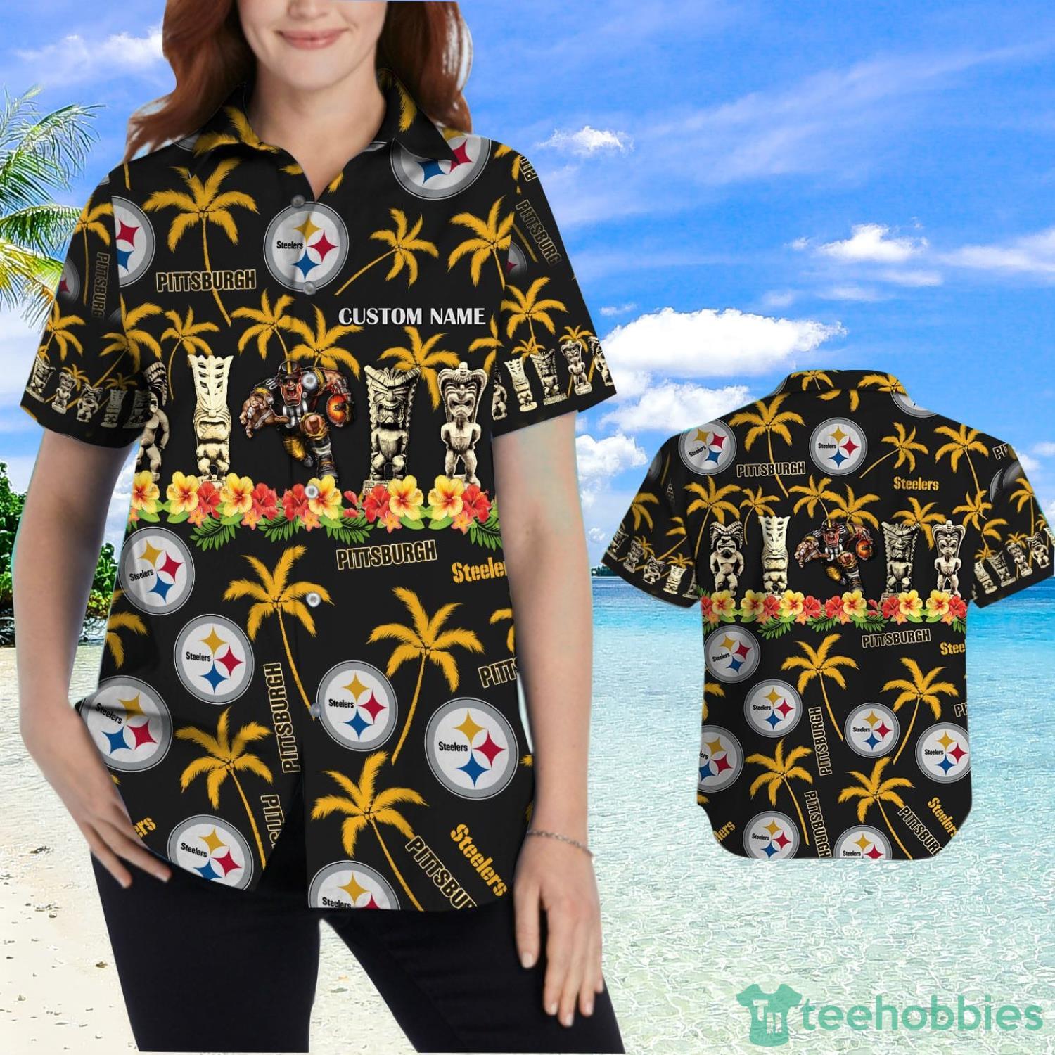 Pittsburgh Steelers Custom Name Hawaiian Shirt Product Photo 2