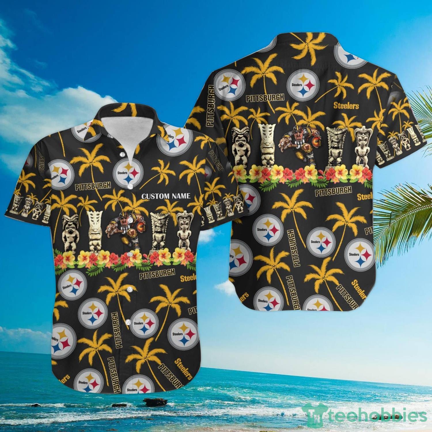 Pittsburgh Steelers Custom Name Hawaiian Shirt Product Photo 4