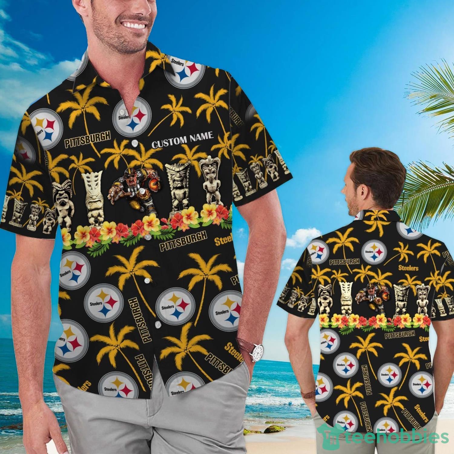Pittsburgh Steelers Custom Name Hawaiian Shirt Product Photo 1