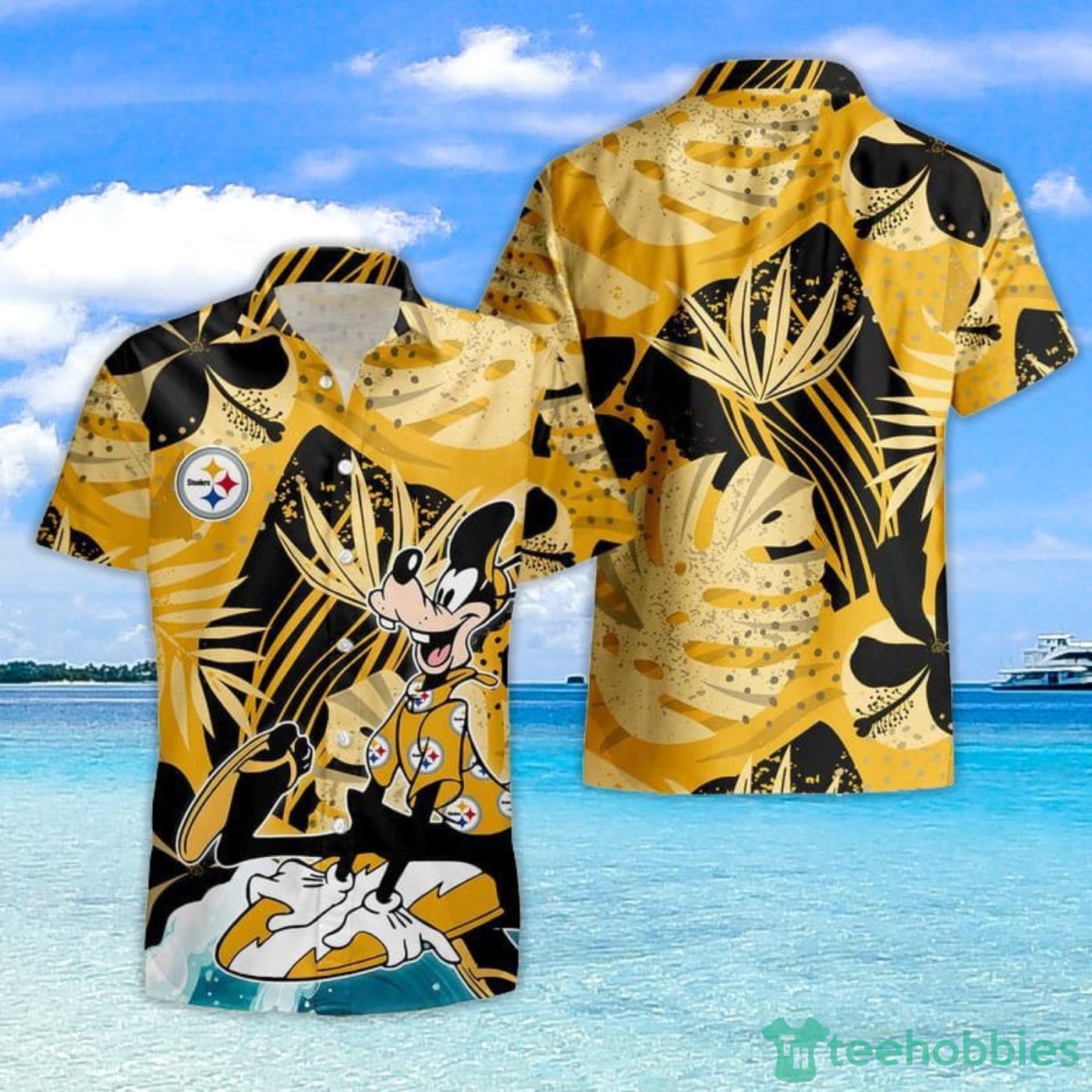 Pittsburgh Steelers Goofy Hawaiian Shirt and Shorts Product Photo 1