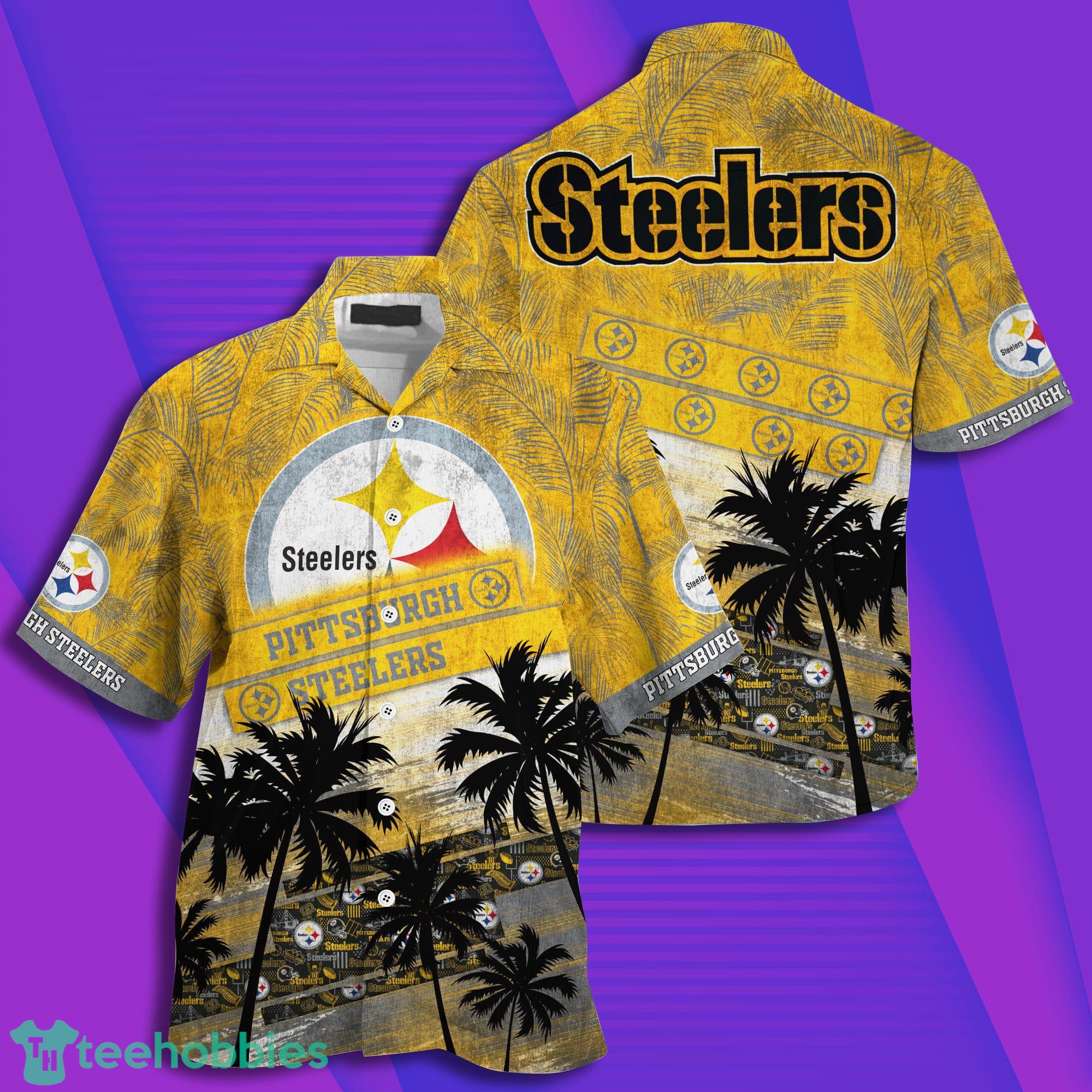 Pittsburgh Steelers NFL And Tropical Pattern Combo Summer Hawaiian Shirt And Pants Product Photo 1