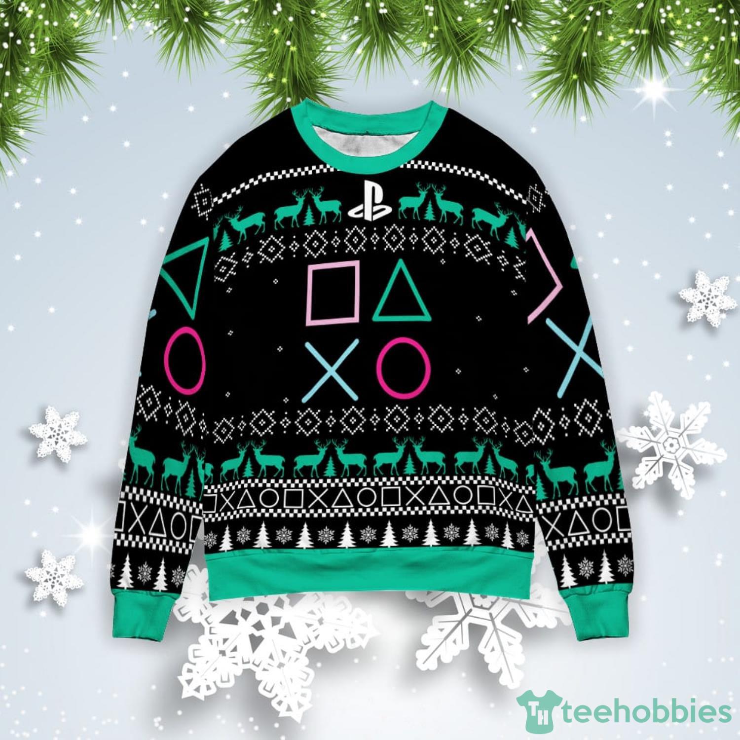 PlayStation Symbols Christmas Gift Ugly Christmas Sweater Product Photo 1