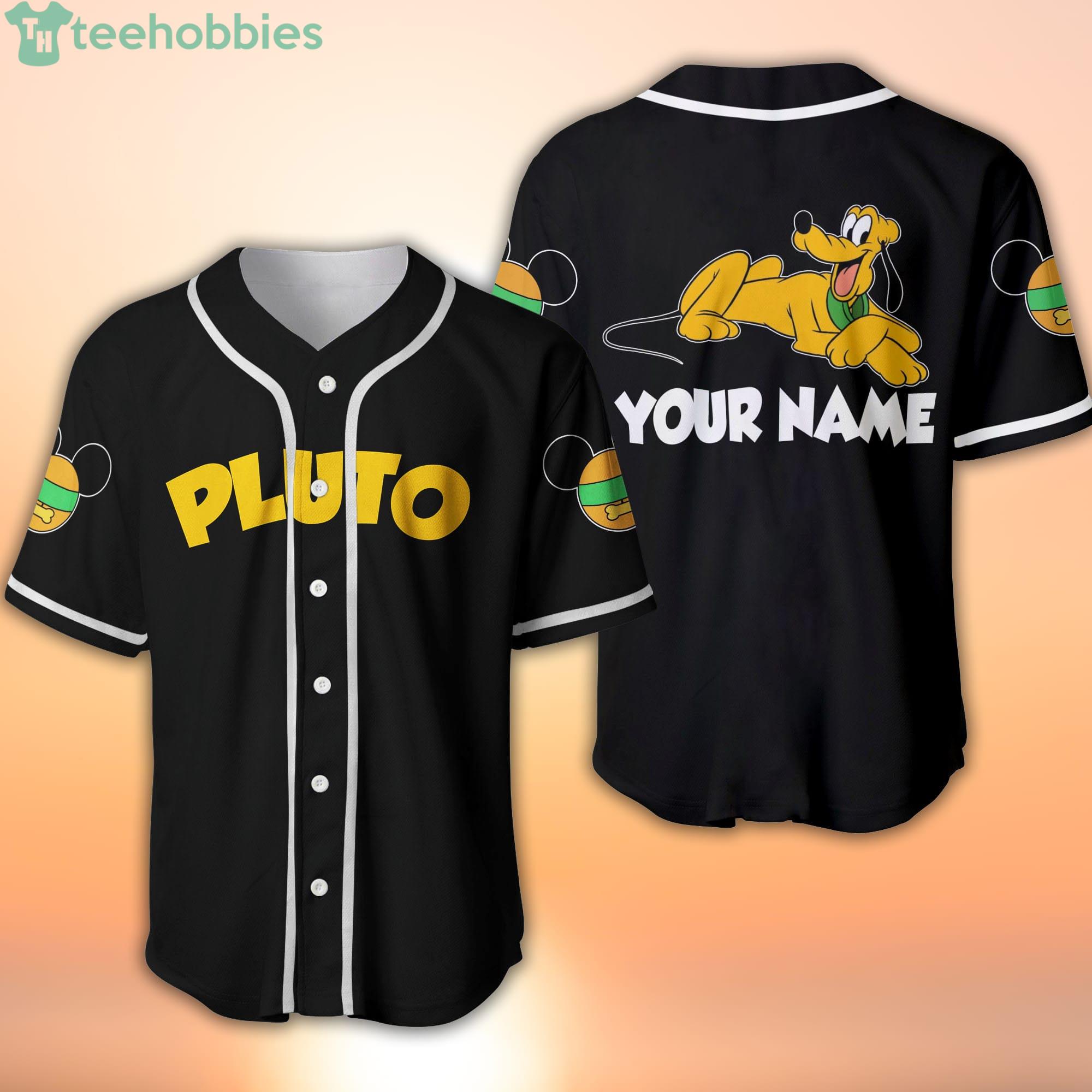 Pluto Dog Black Yellow Disney Custom Baseball Jersey Personalized