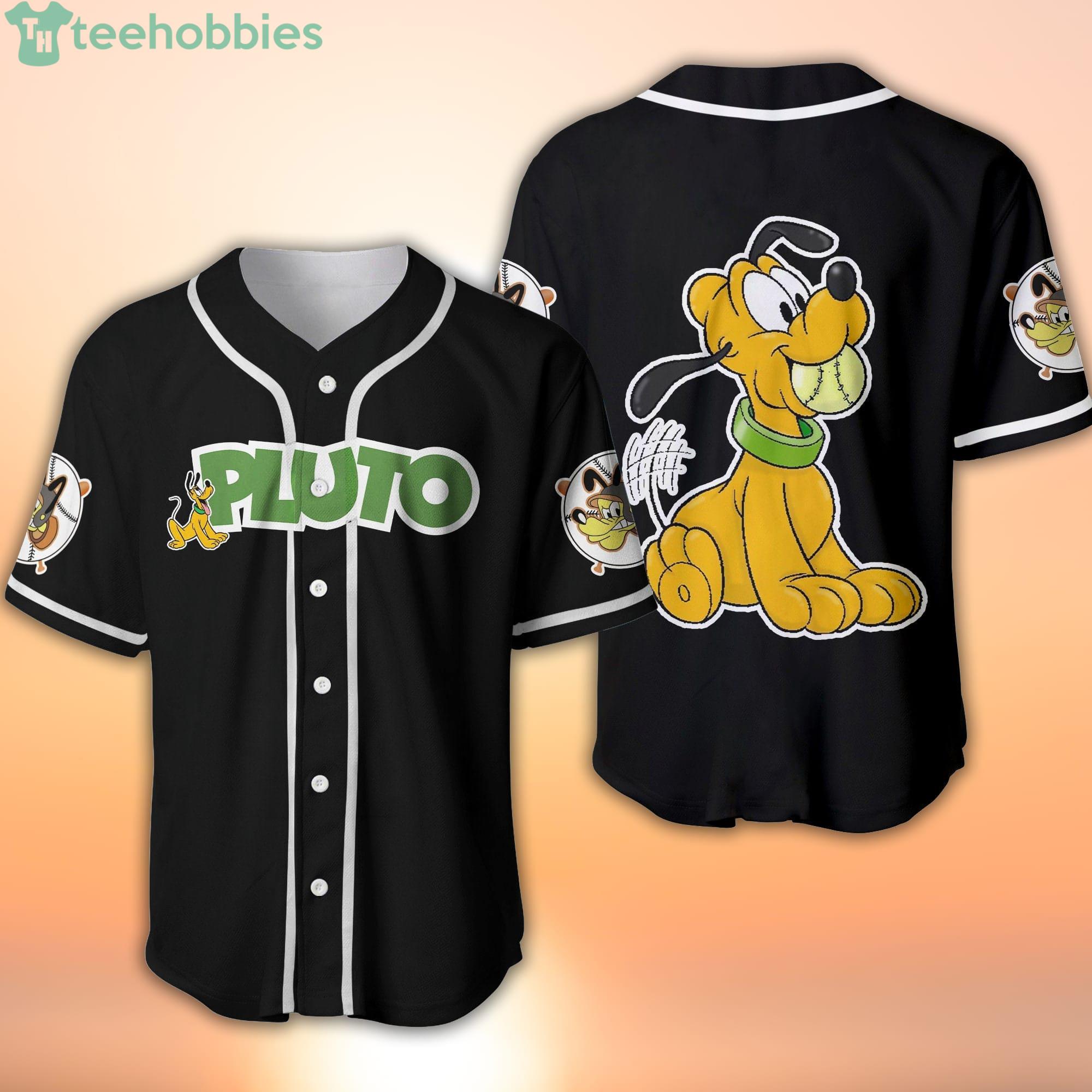 Mickey Mouse Donald Duck Pluto Pinstripe Baseball Jersey - Teexpace