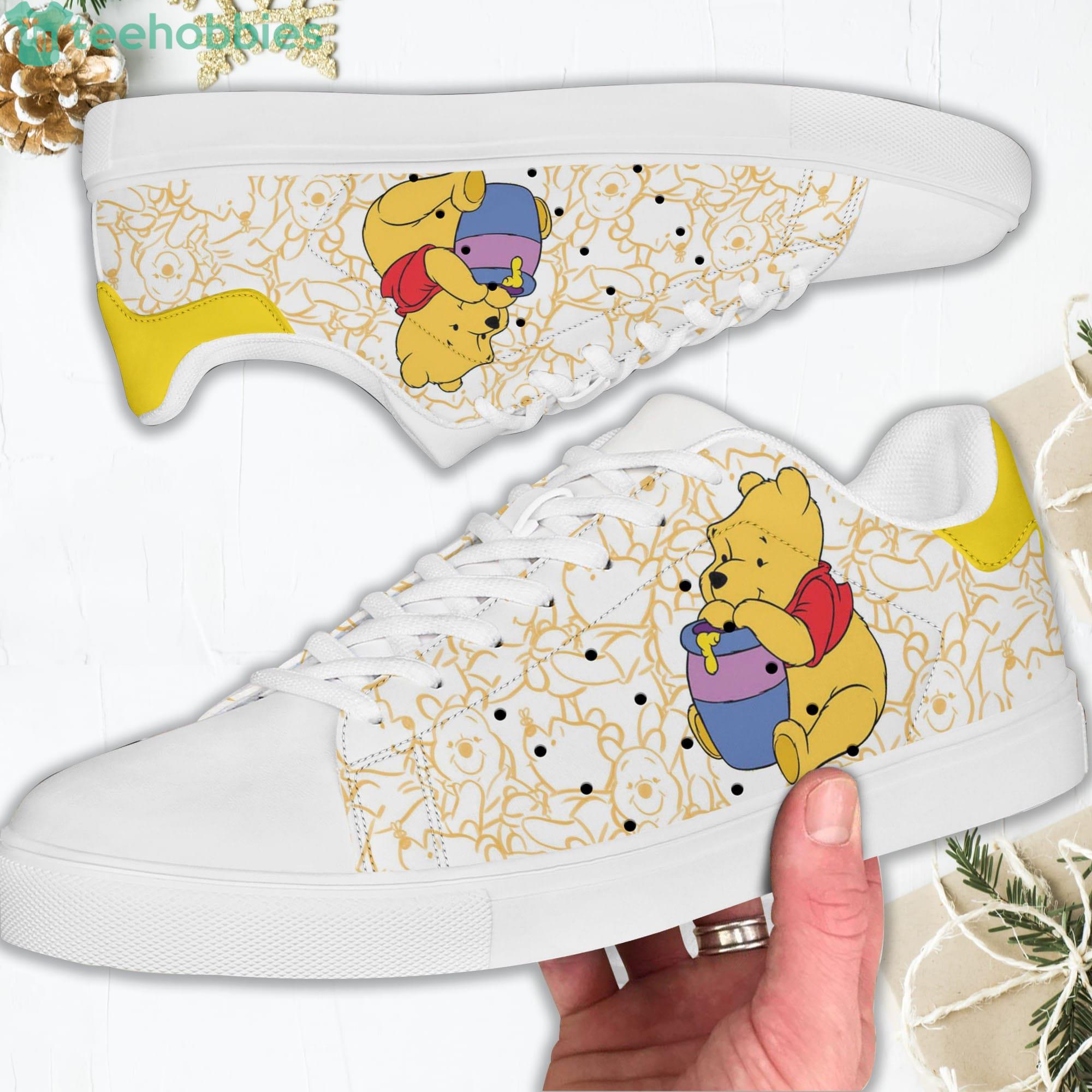 Pooh Bear Yellow White Stan Smith Disney Carrtoon Low Top Skate Shoes Product Photo 1