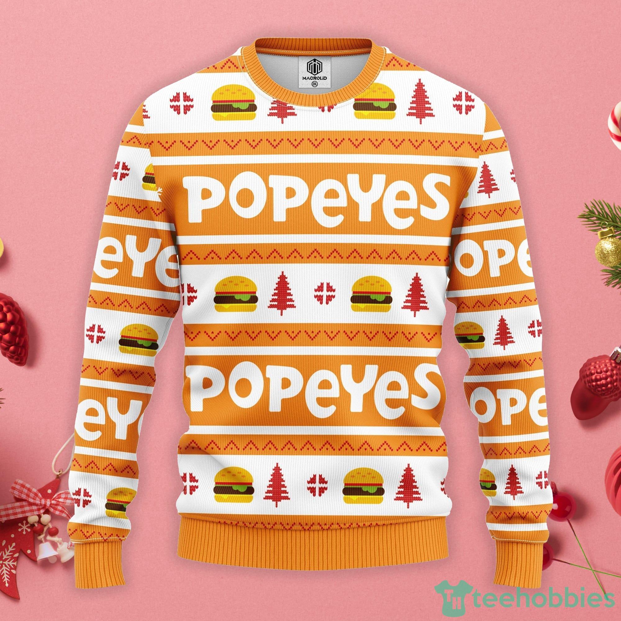 Popeyes Christmas Gift Ugly Christmas Sweater Product Photo 1
