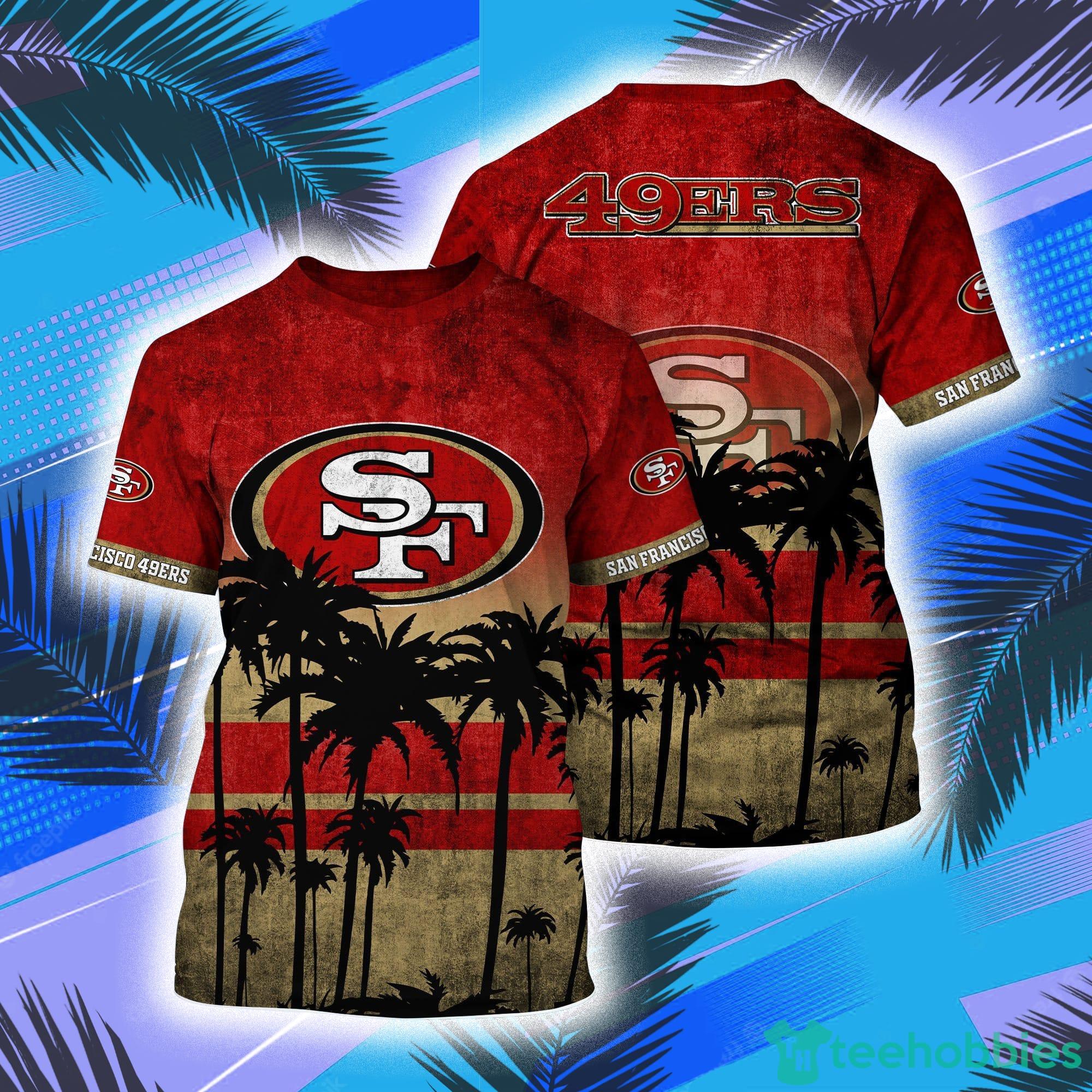 San Francisco 49ers NFL And Palm Trees Hawaii Style 3D T-Shirt Product Photo 1