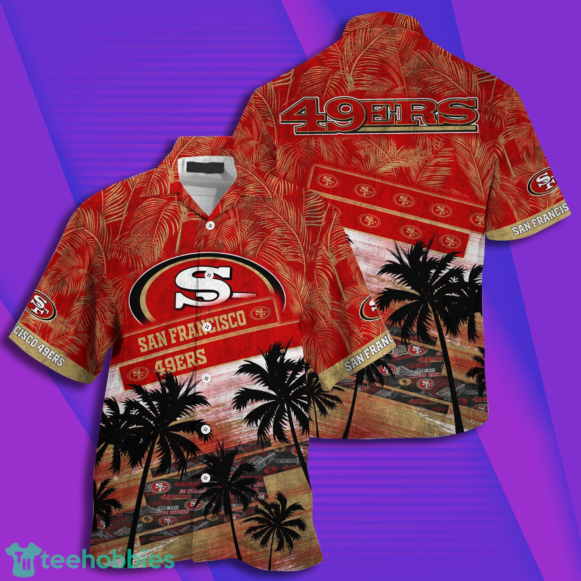 San Francisco ers NFL And Tropical Pattern Combo Summer Hawaiian Shirt And Pants Product Photo 1