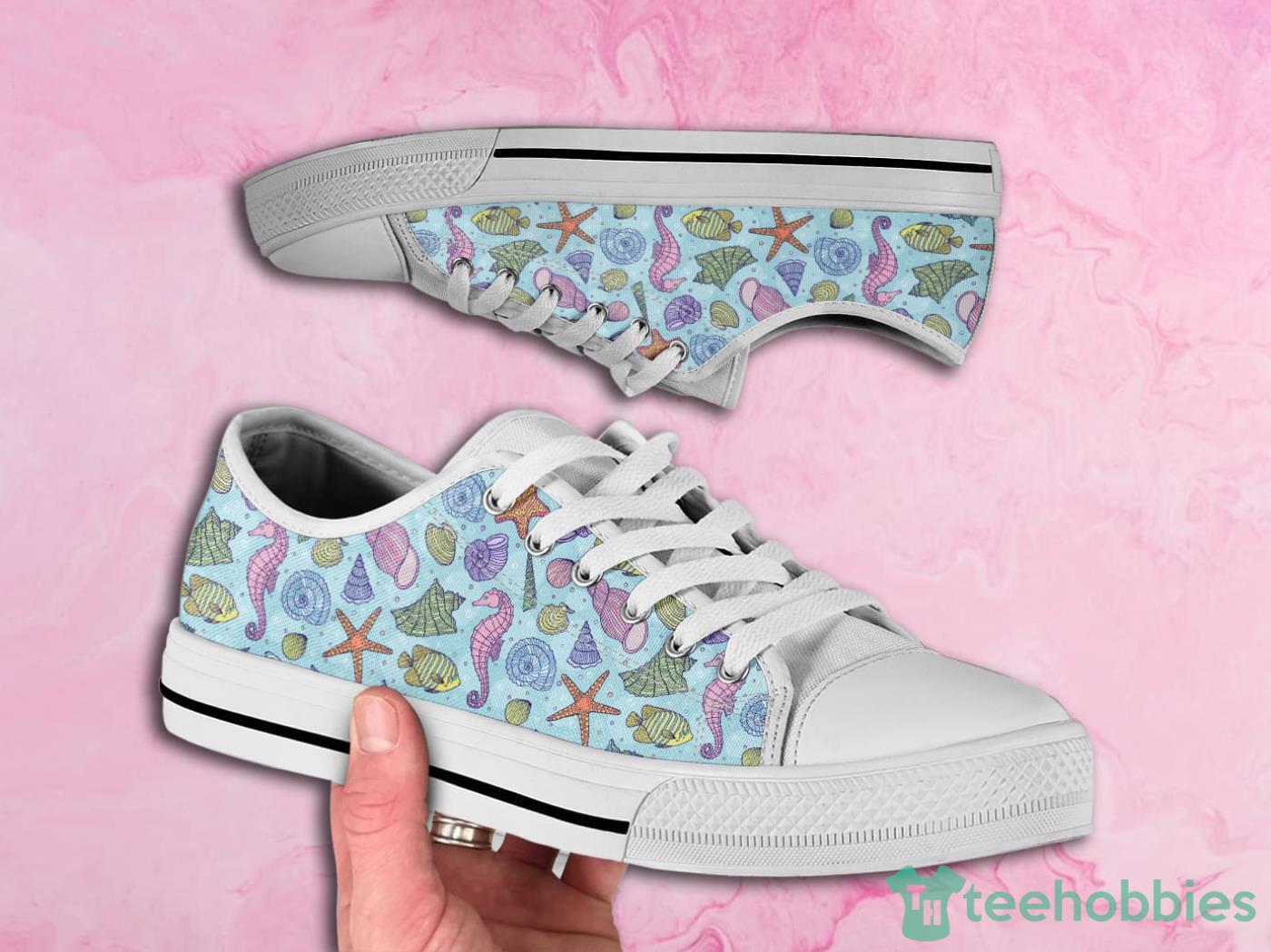 Sea Lover Cute Pattern Low Top Canvas Shoes Product Photo 1