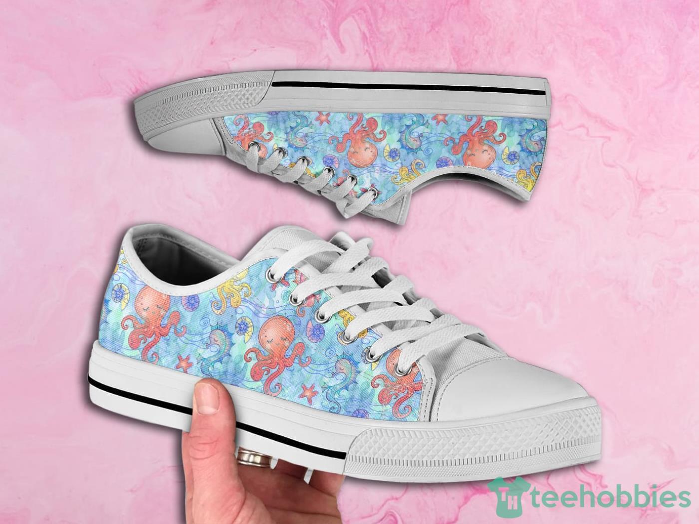 Sea World Cute Pattern Low Top Canvas Shoes Product Photo 1