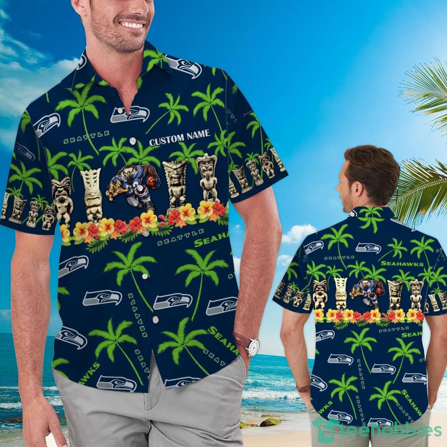 Seattle Seahawks Custom Name Hawaiian Shirt Product Photo 1