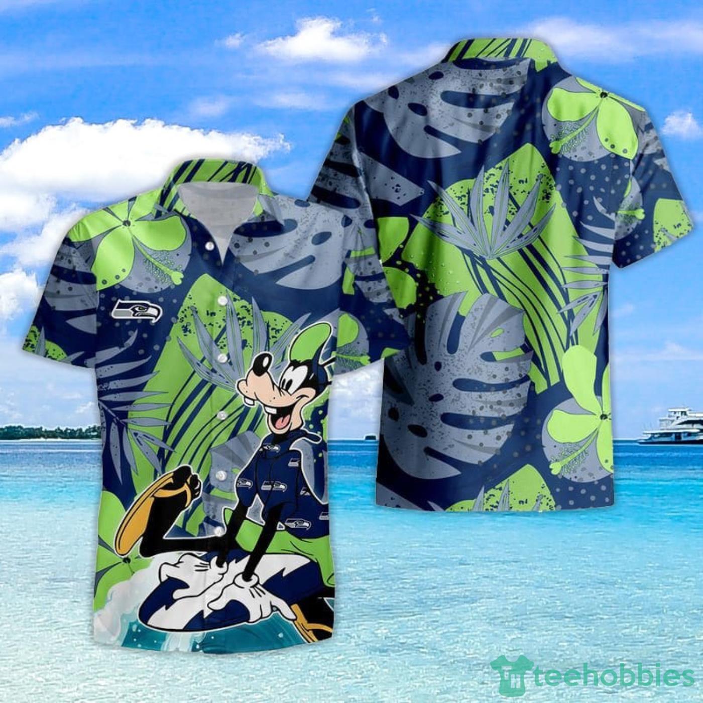 Seattle Seahawks Goofy Hawaiian Shirt and Shorts Product Photo 1