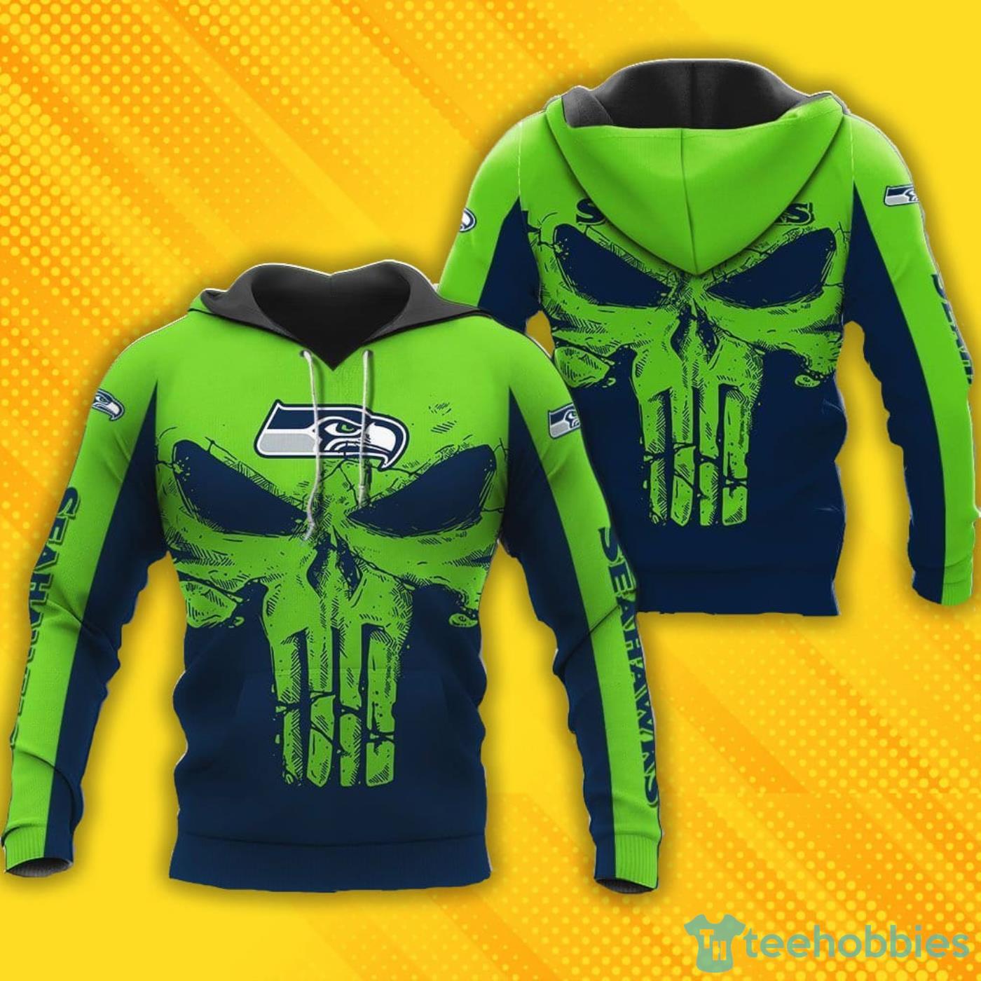 Seattle Seahawks Punisher Skull 3D All Over Printed Shirt Product Photo 1