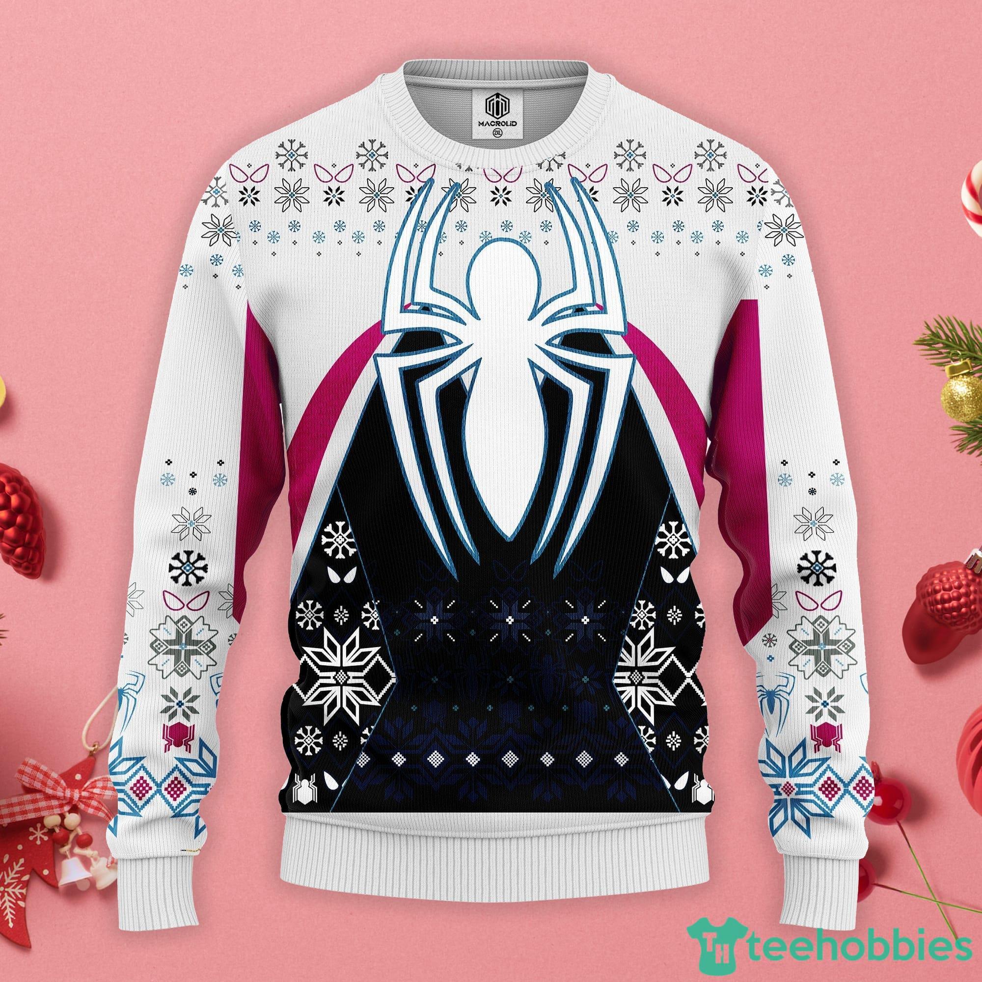 Spiderman White Ugly Christmas Sweater Product Photo 1