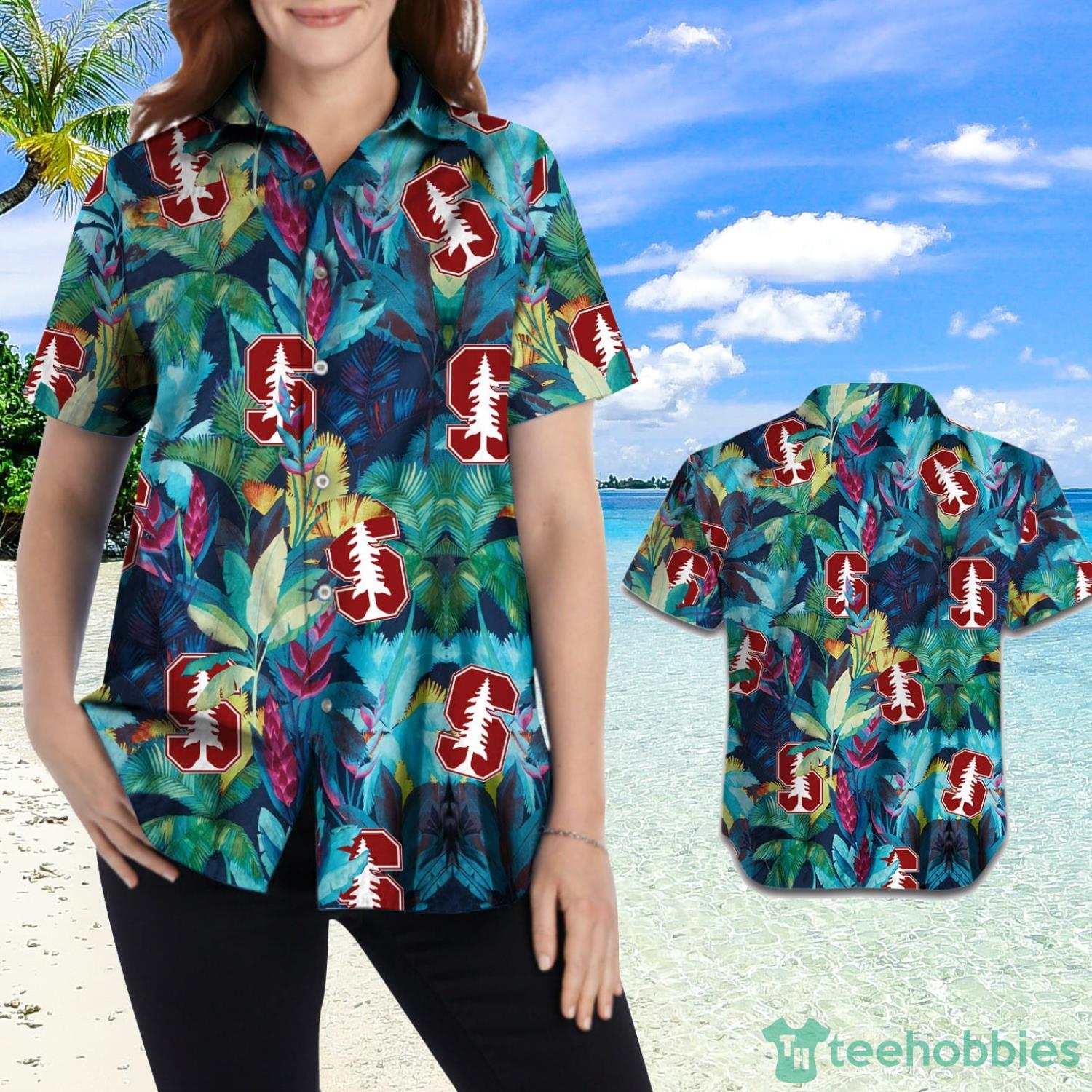 Stanford Cardinal Floral Tropical Hawaiian Shirt Product Photo 2