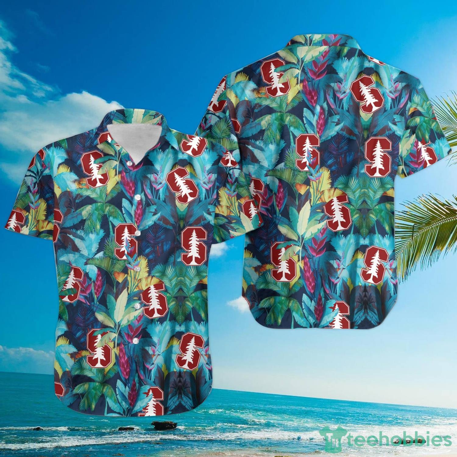 Stanford Cardinal Floral Tropical Hawaiian Shirt Product Photo 3