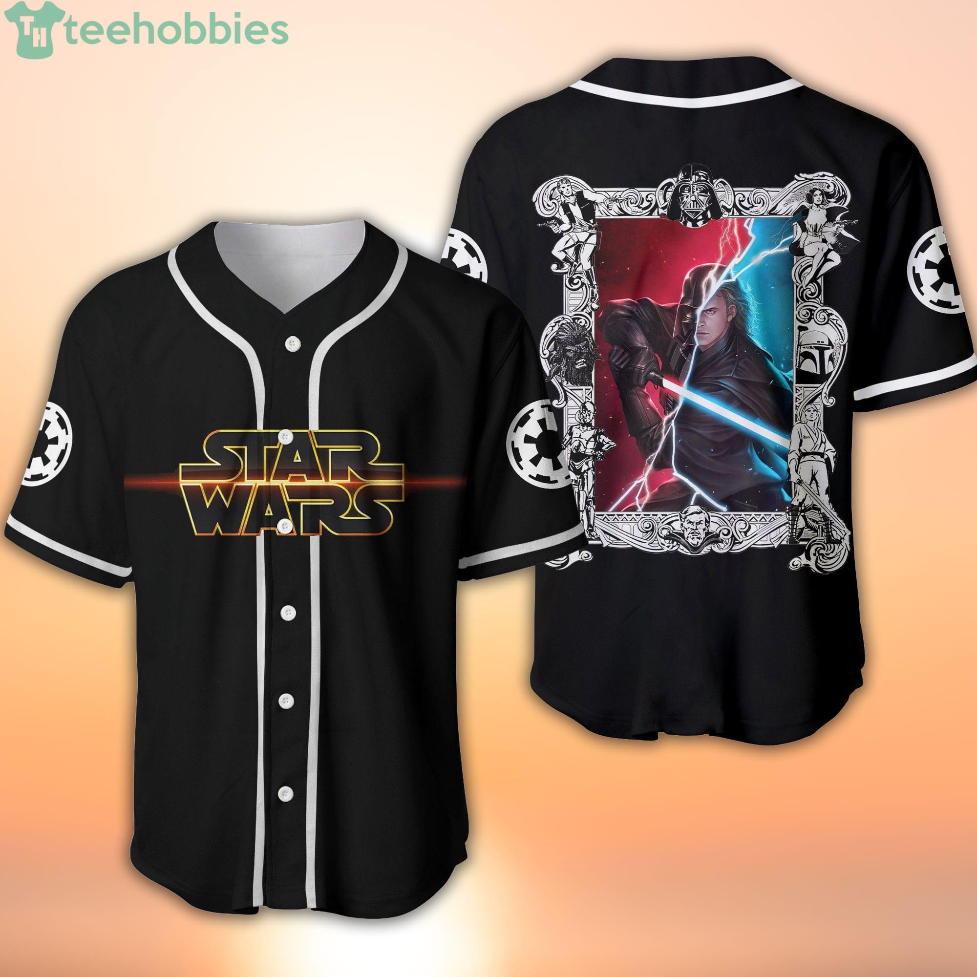 Star Wars Anakin Skywalker Darth Vader Black Disney Cartoon Baseball Jersey Shirt Product Photo 1