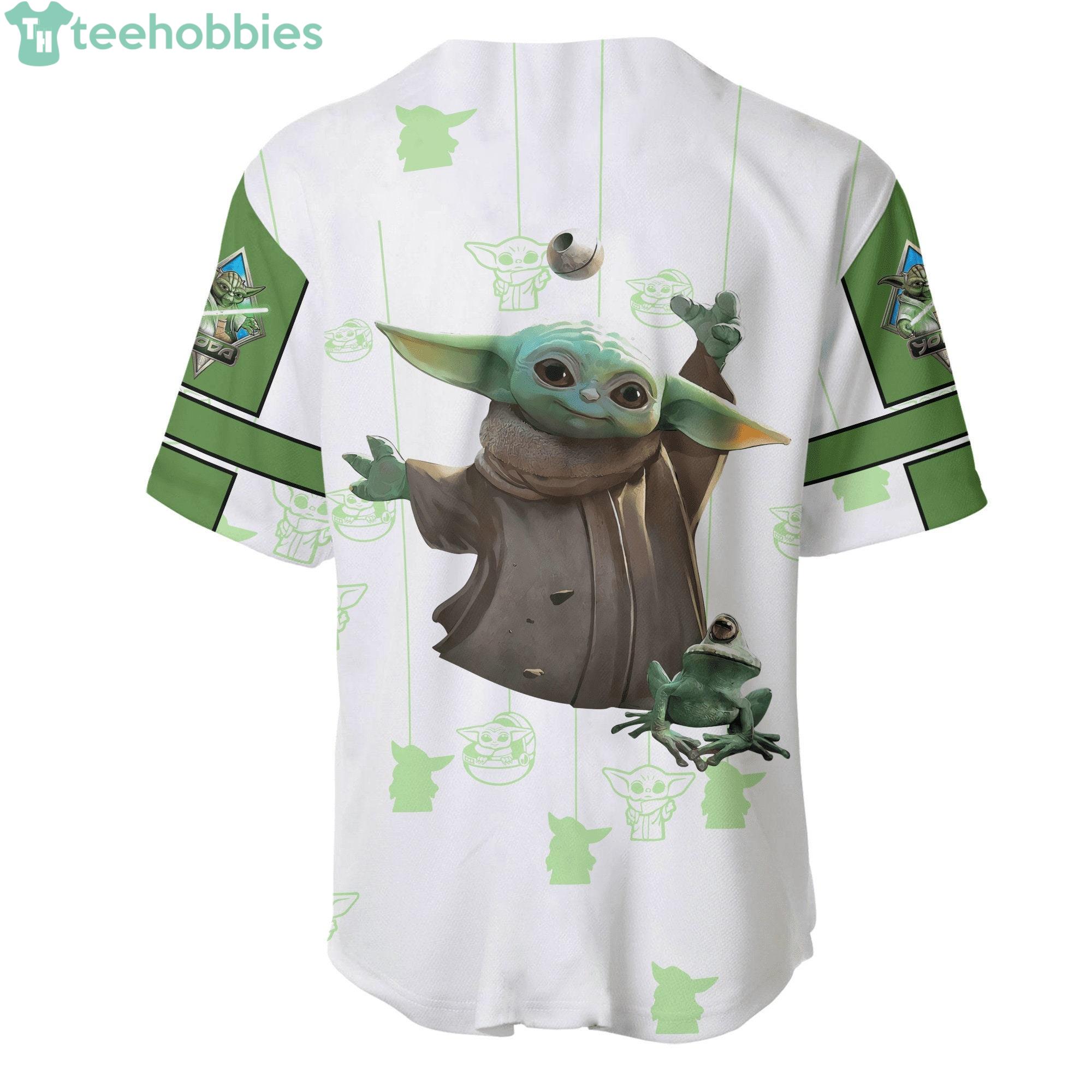 Star Wars Baby Yoda White Green Disney Cartoon Baseball Jersey Shirt