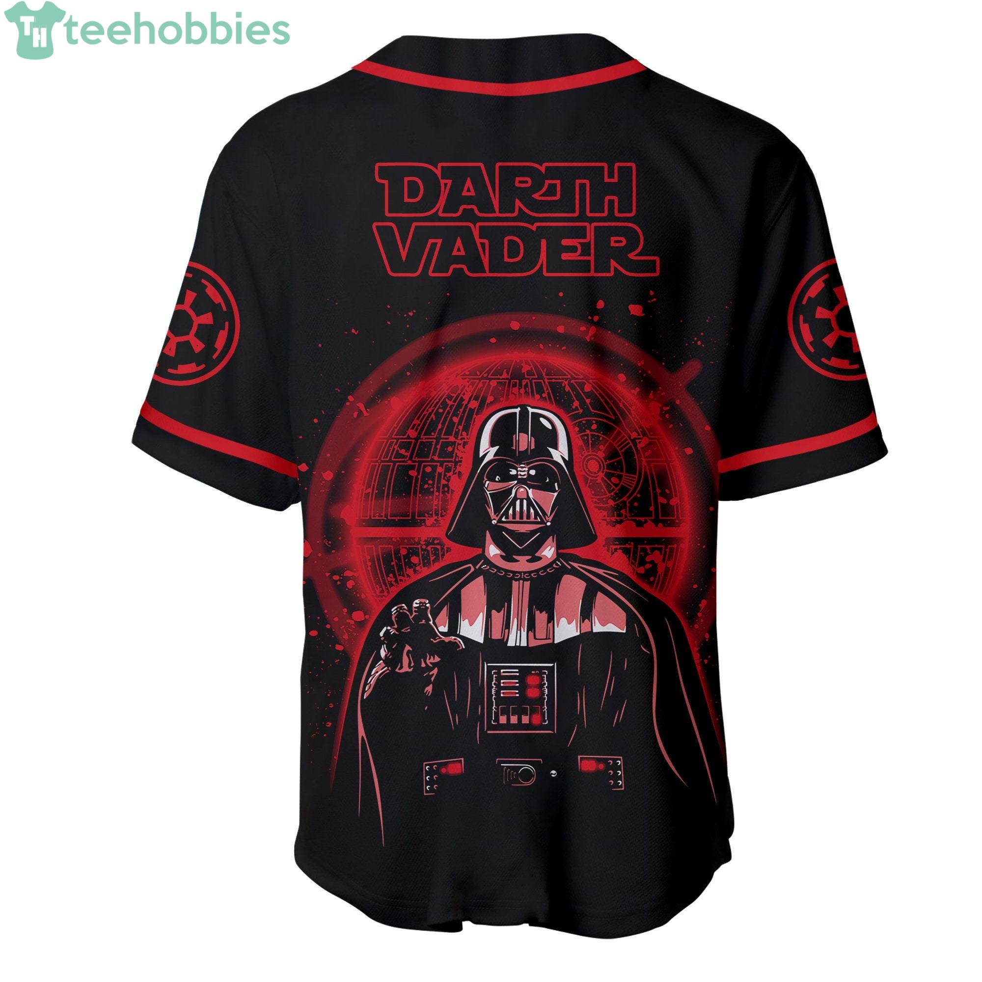 Black Red Logo Darth Vader Star Wars Baseball Jersey –