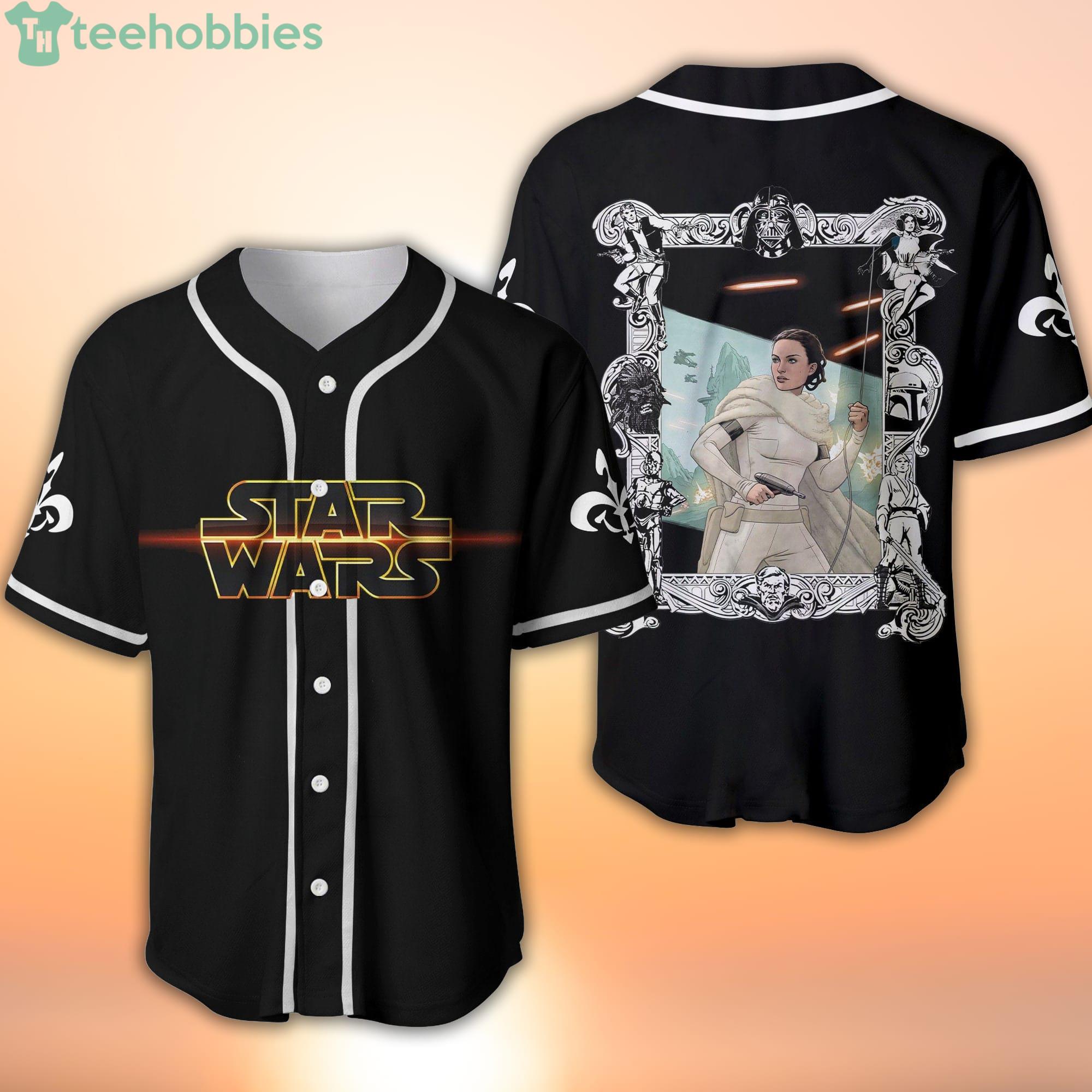 Star Wars Padme Amidala Black Disney Cartoon Baseball Jersey Shirt Product Photo 1
