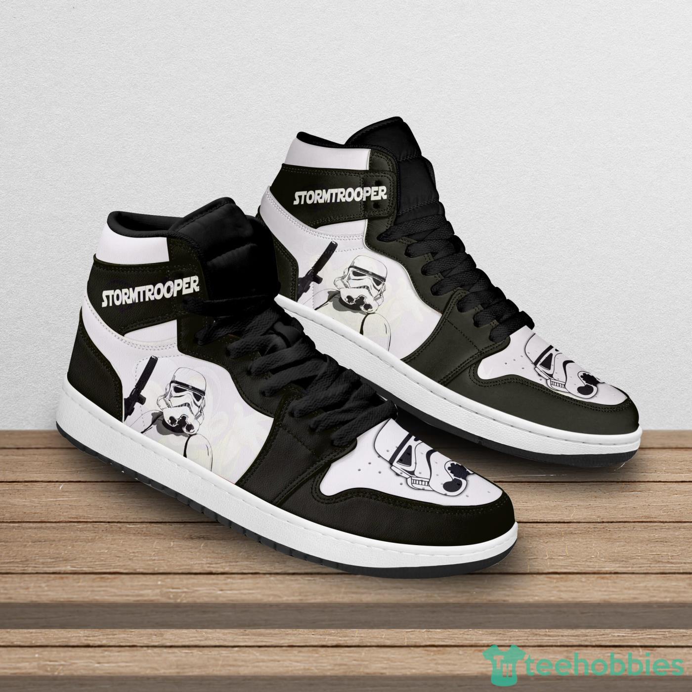 Star Wars Stormtrooper Black White Disney Air Jordan Hightop Sneakers Boots Product Photo 1