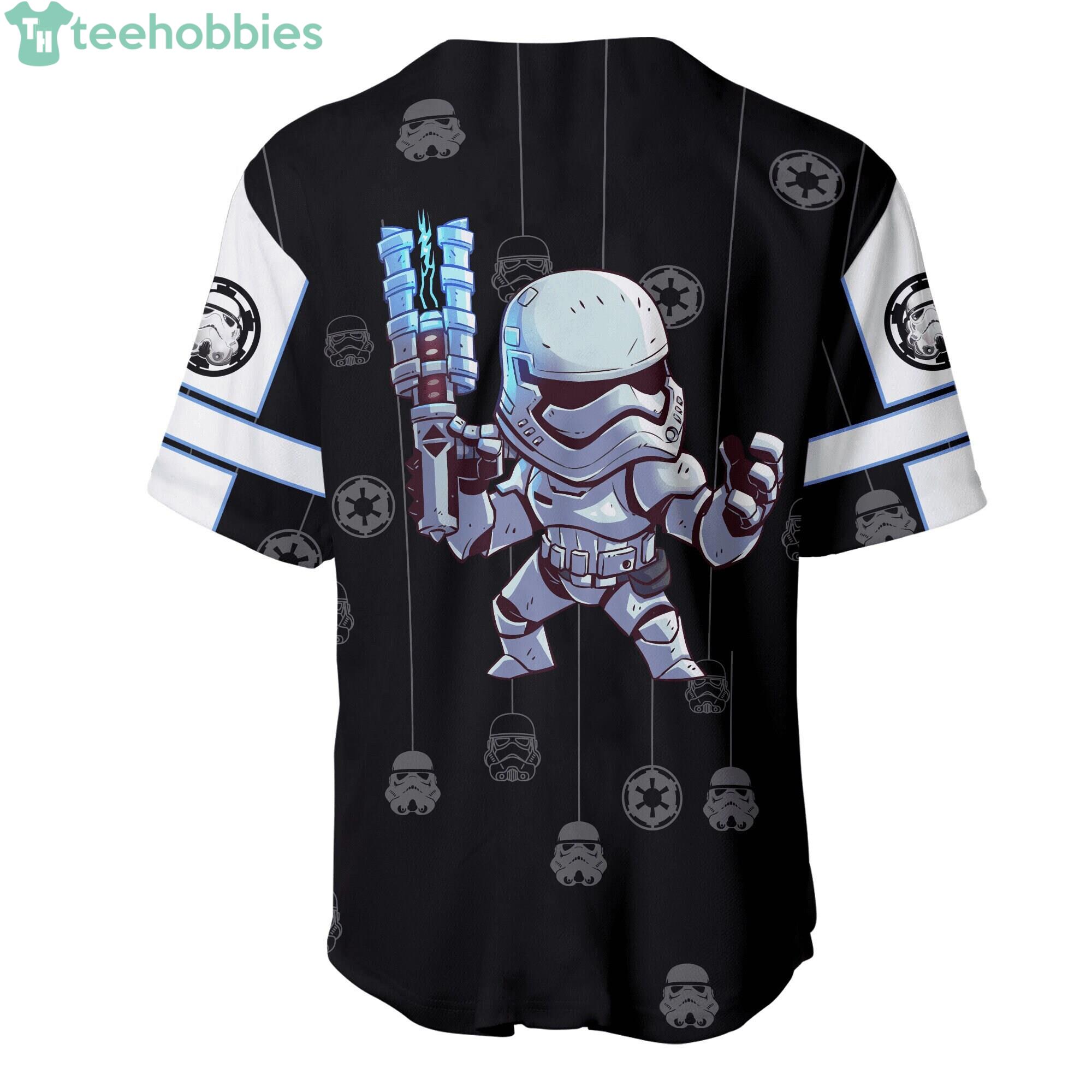 White Black Star Wars Troopers Logo Back Disney Cartoon Baseball Jersey  Shirt