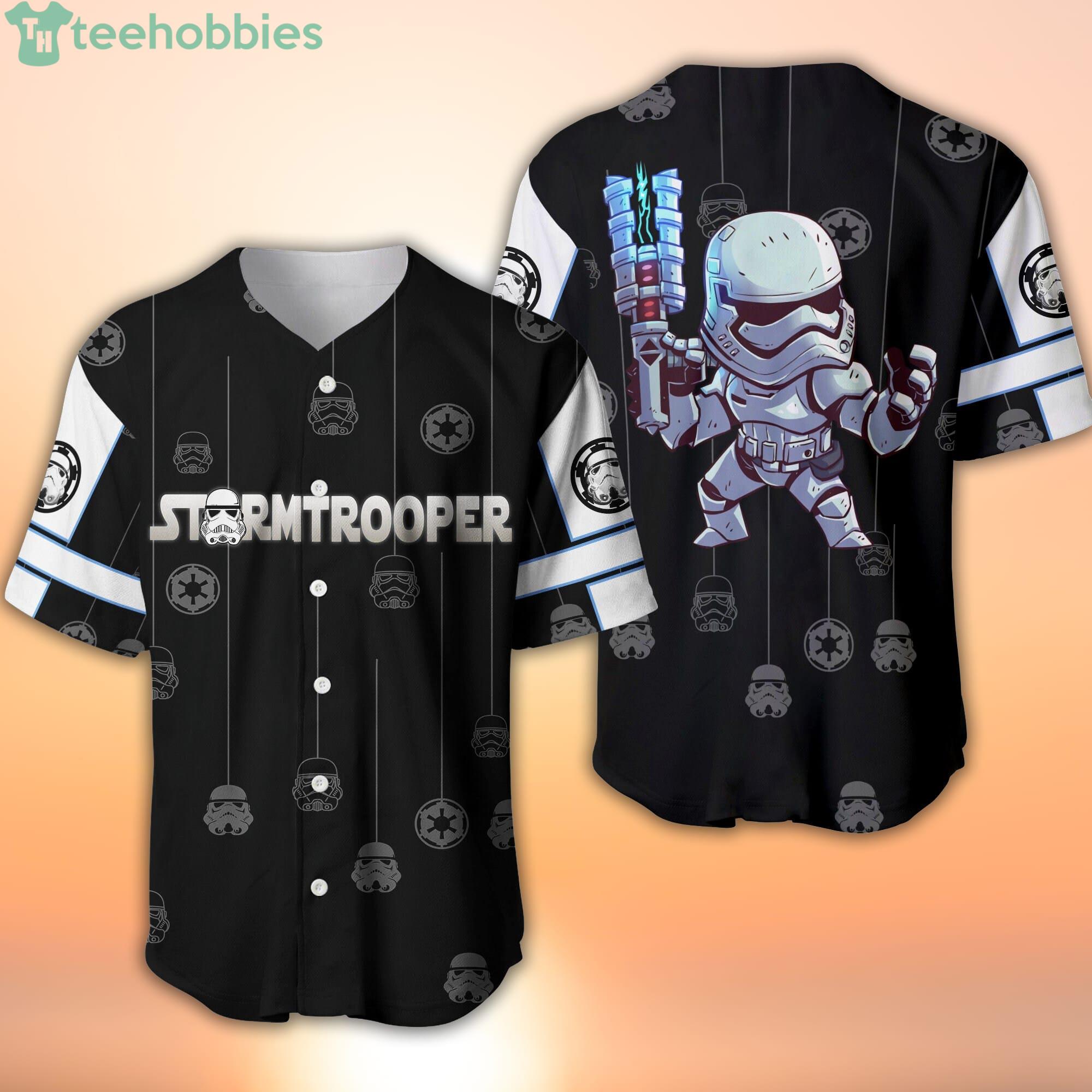 Star Wars Stormtrooper Black White Patterns Disney Cartoon Baseball Jersey Shirt Product Photo 1
