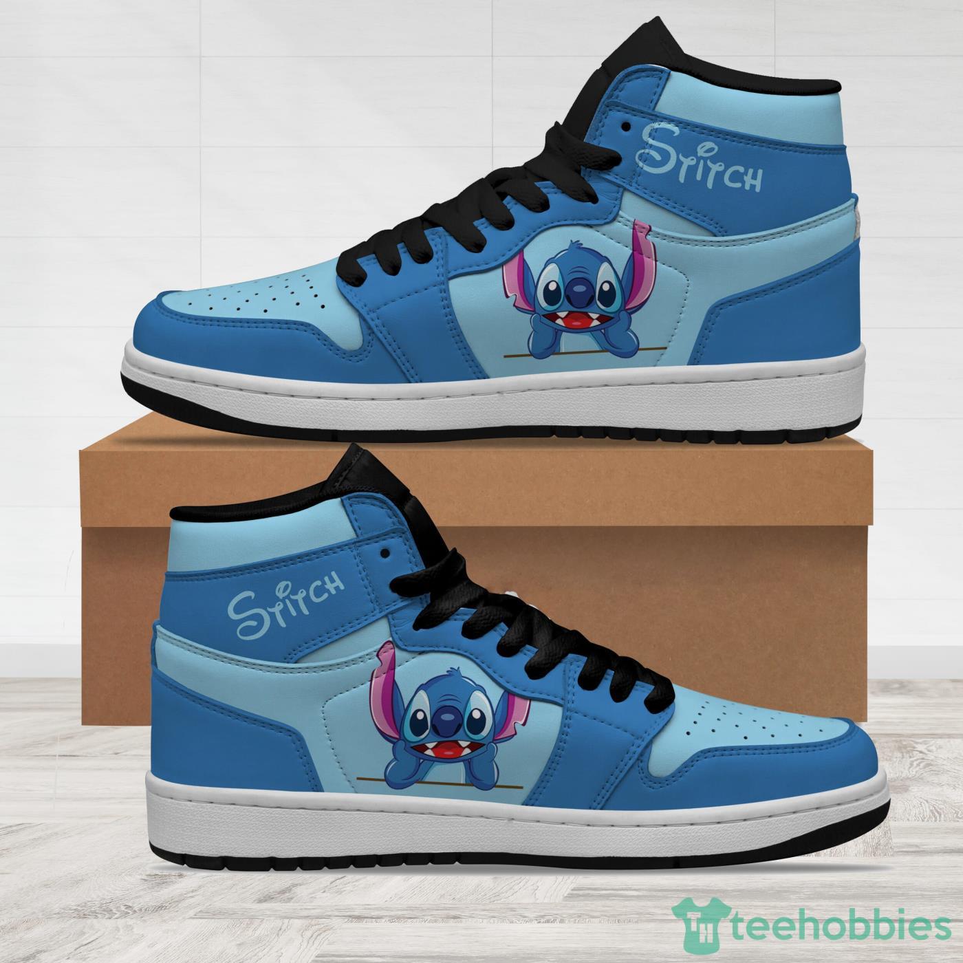 Stitch Blue Sneaker Boots Disney Air Jordan Hightop Shoes Product Photo 1