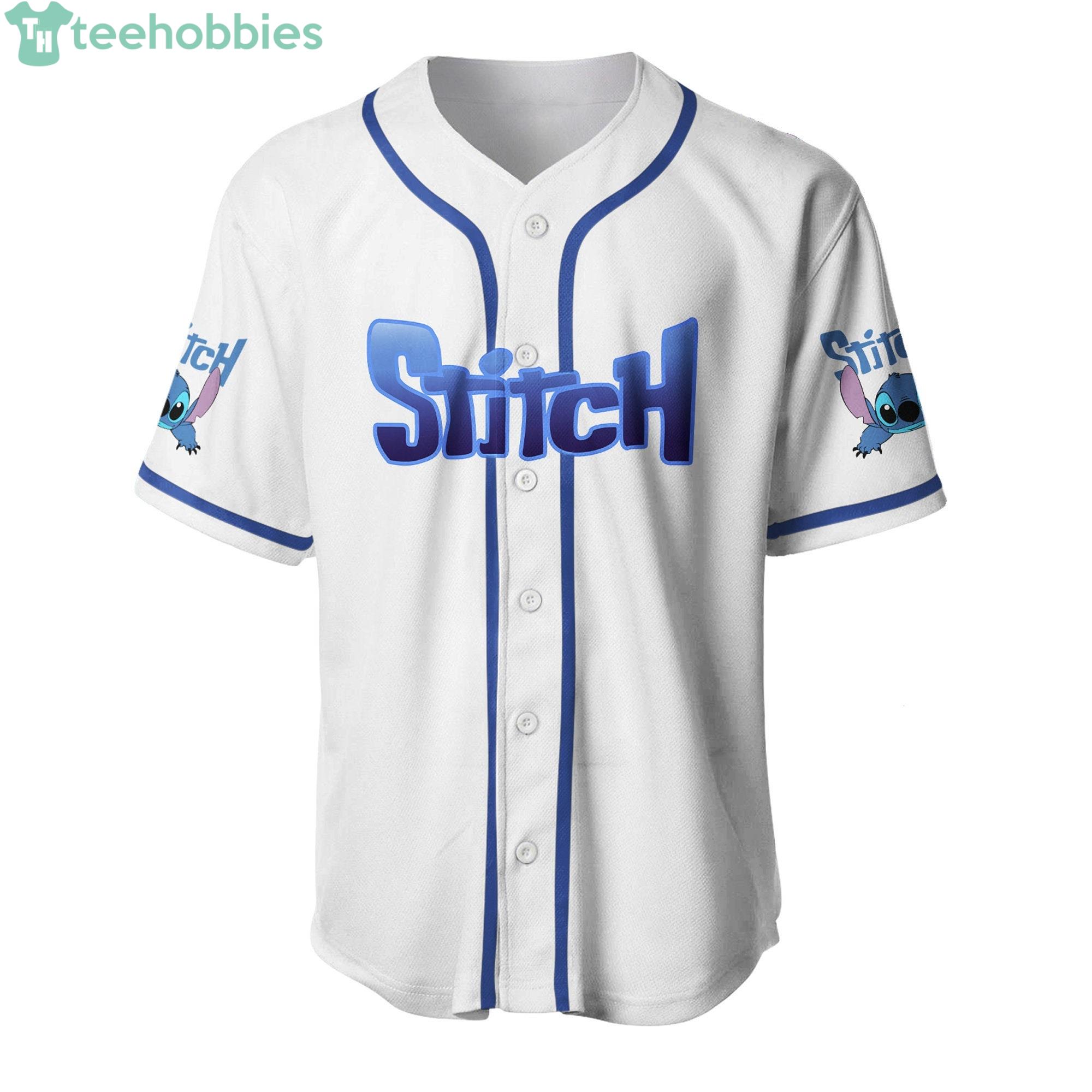 Shop Atlanta Braves Lilo & Stitch Baseball Jersey - White - Scesy
