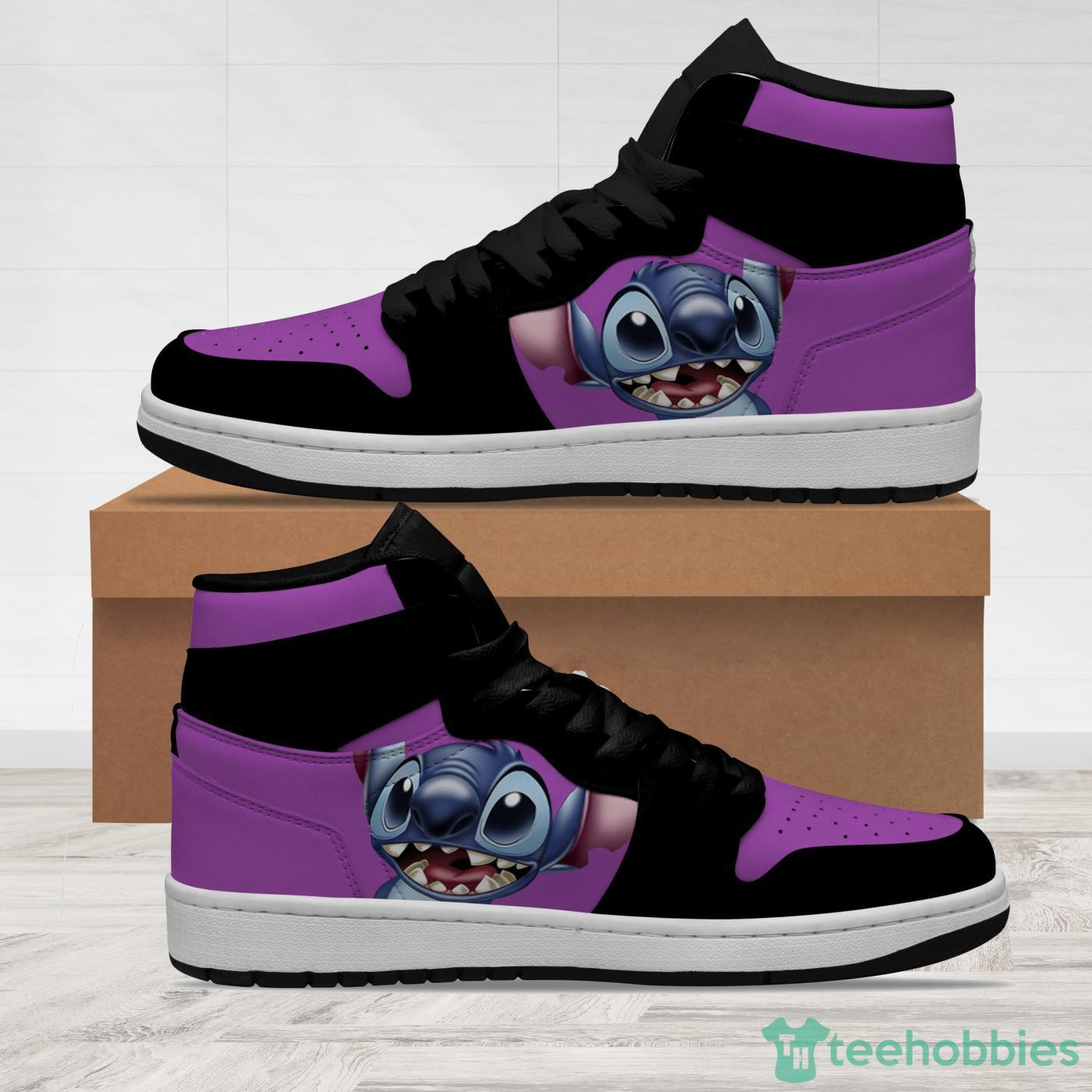 Stitch Purple Blue White Black Disney Cartoon Sneakers Boots Air Jordan  Hightop Shoes