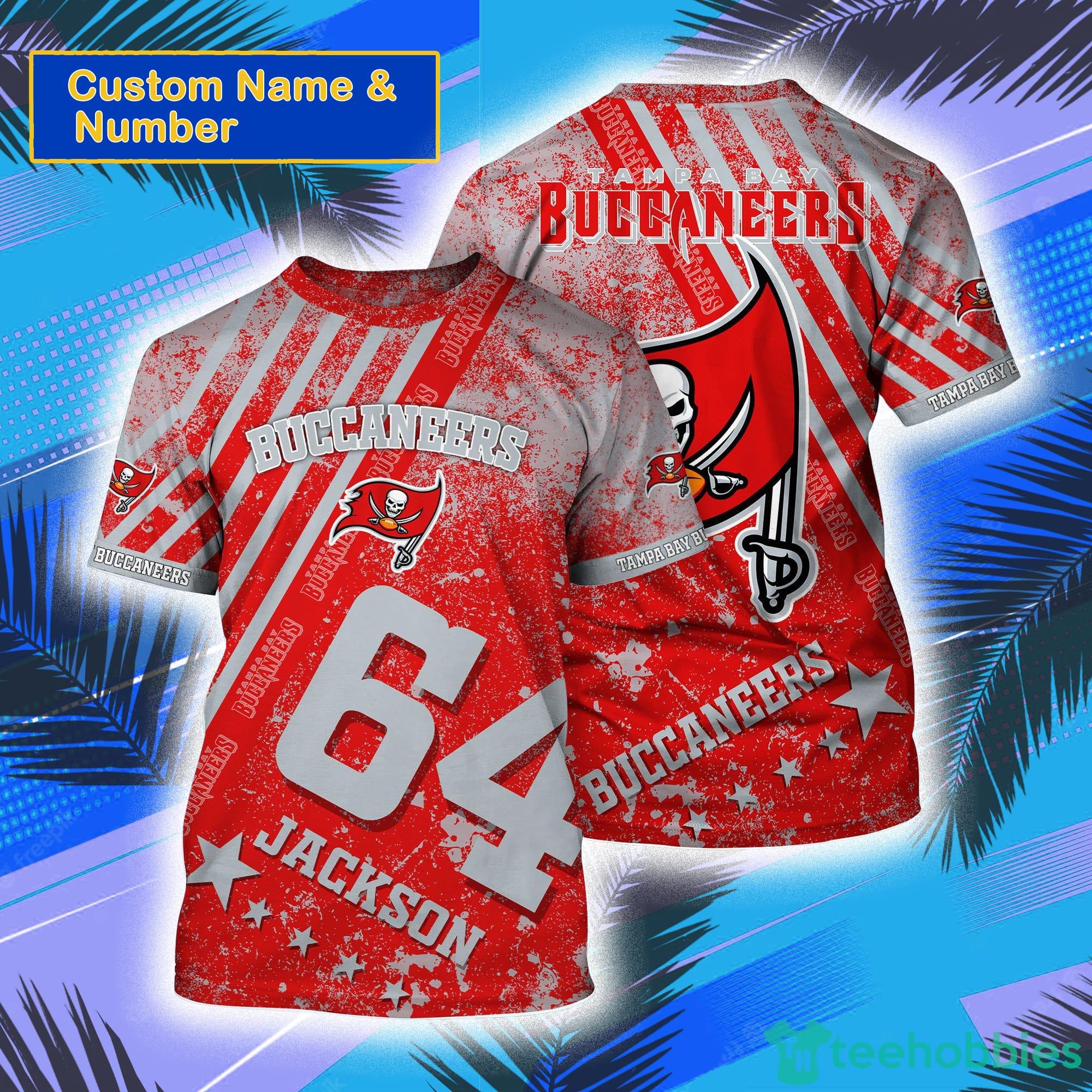 Tampa Bay Buccaneers NFL Custom Name And Number All Over Print 3D T-Shirt Product Photo 1