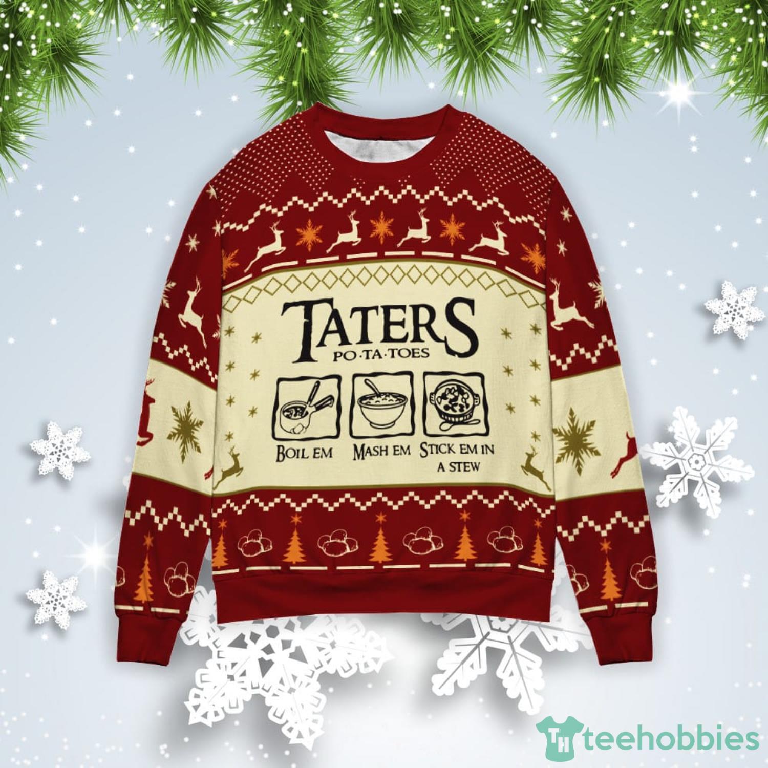 Taters Potatoes Christmas Gift Ugly Christmas Sweater Product Photo 1