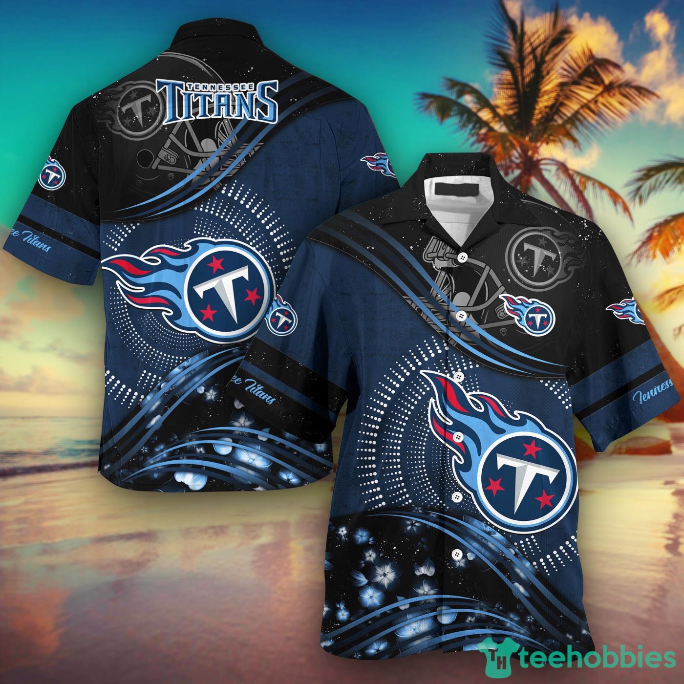 Tennessee Titans NFL And Flowers Short Sleeves Hawaiian Shirt Product Photo 1
