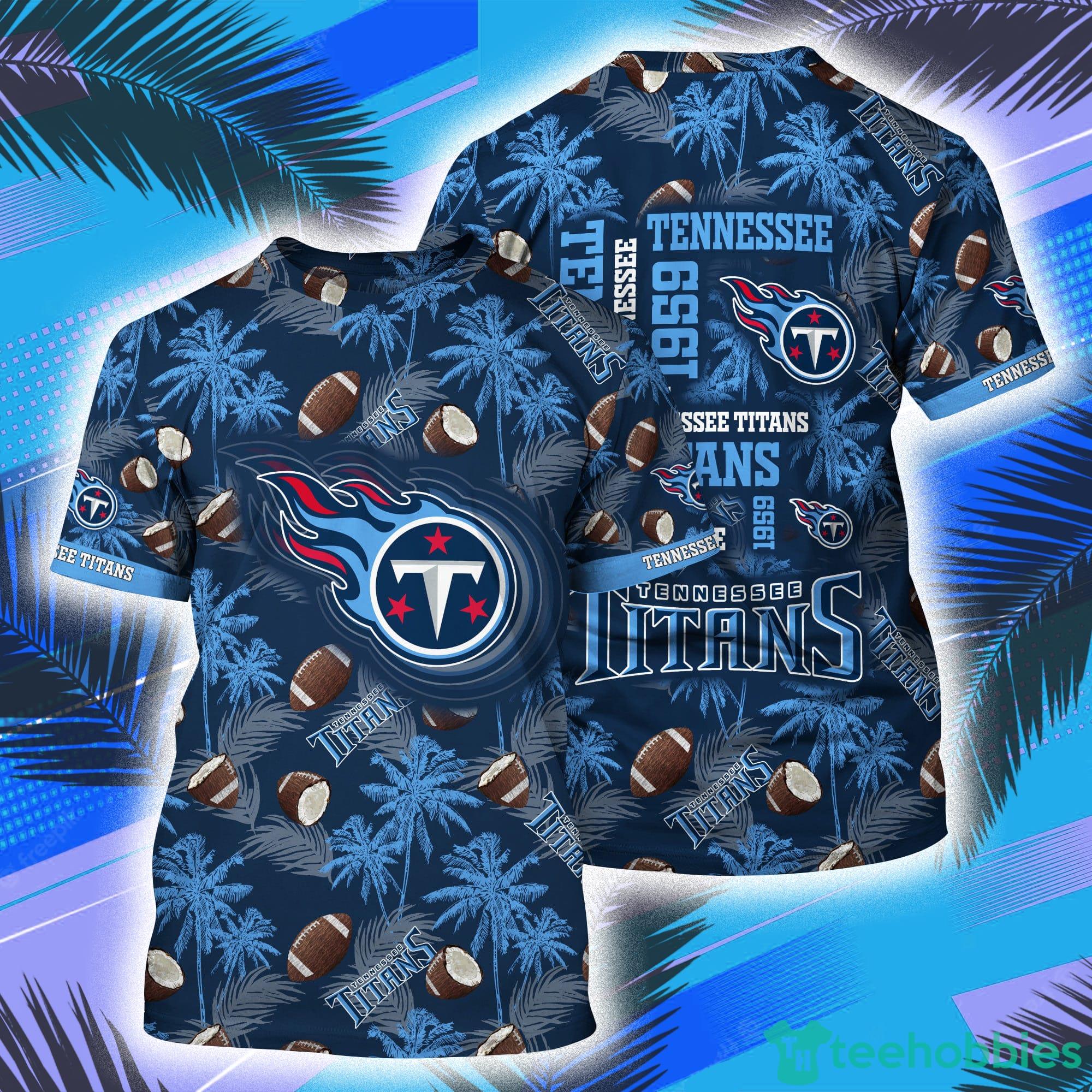 Tennessee Titans NFL And Palm Trees Pattern All Over Print 3D T-Shirt Product Photo 1