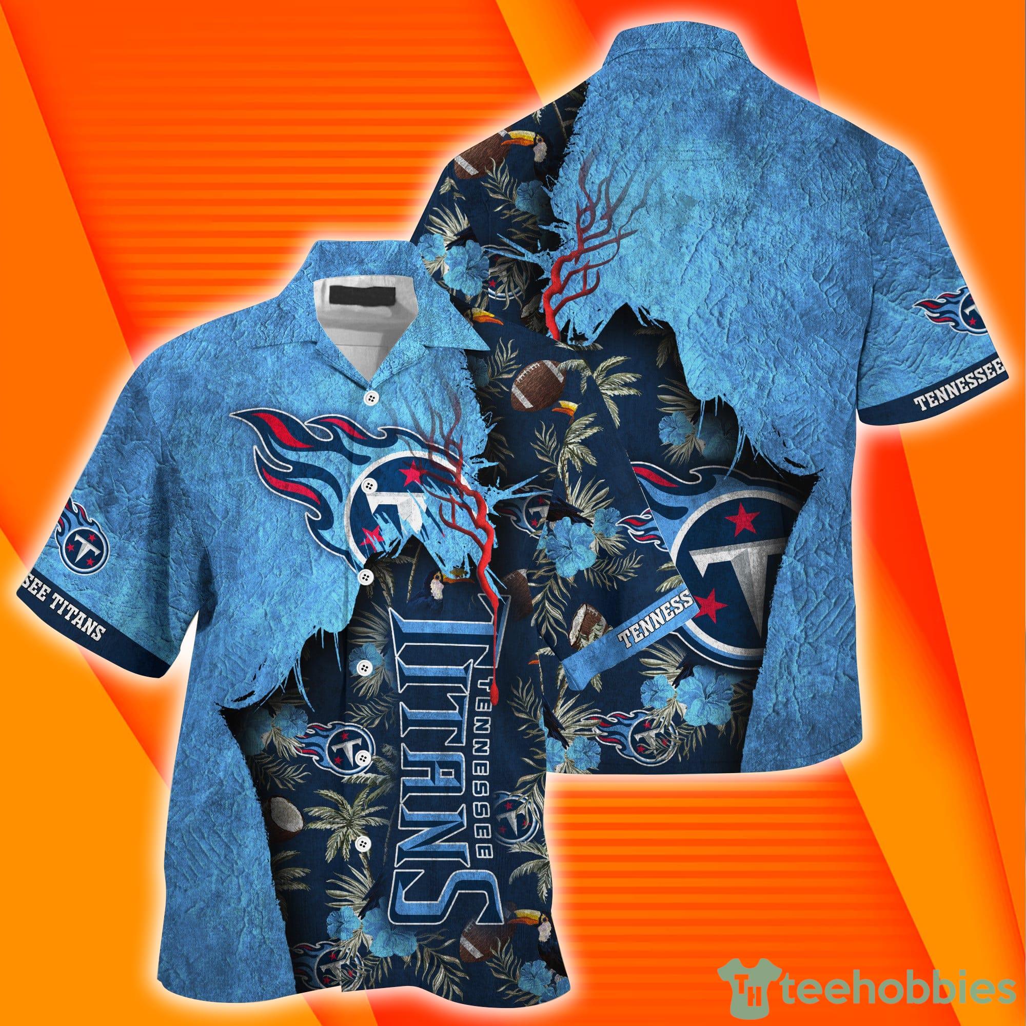 Tennessee Titans NFL Grunge Texture Print Combo Hawaiian Shirt And Short Pants Product Photo 1