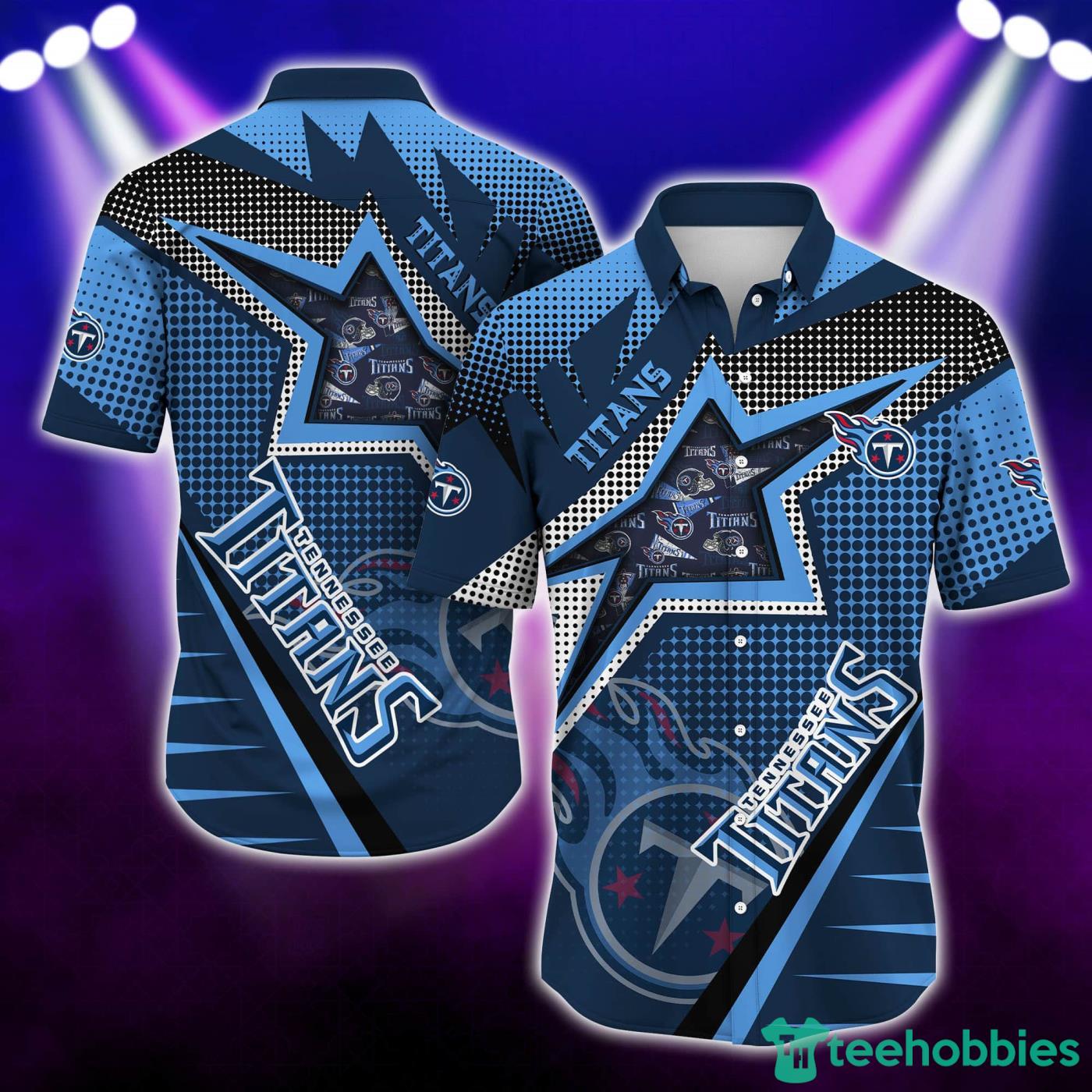Tennessee Titans NFL Half Tone Texture Style Short Sleeves Hawaiian Shirt Product Photo 1