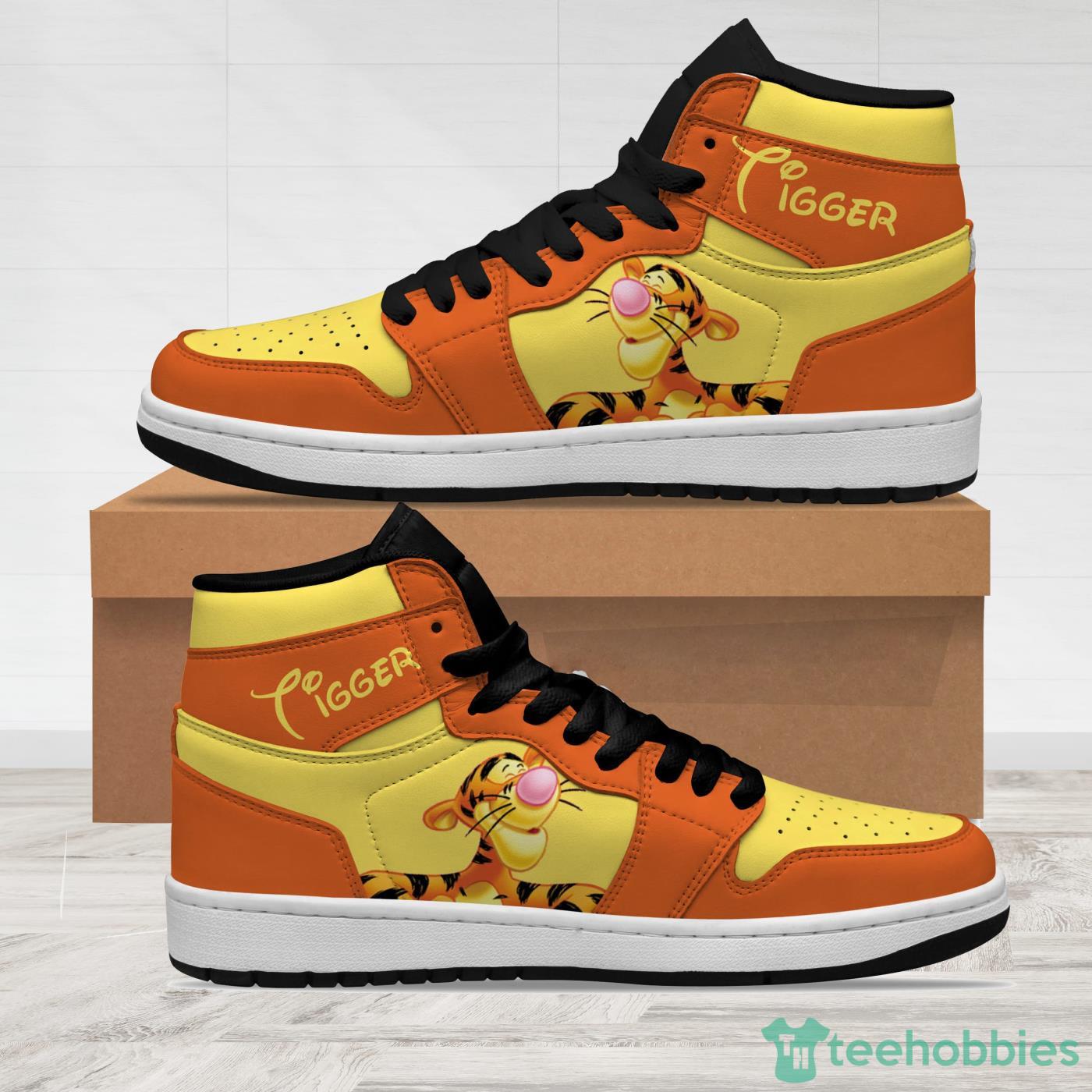 Tigger Orange Yellow Sneaker Boots Disney Air Jordan Hightop Shoes Product Photo 1