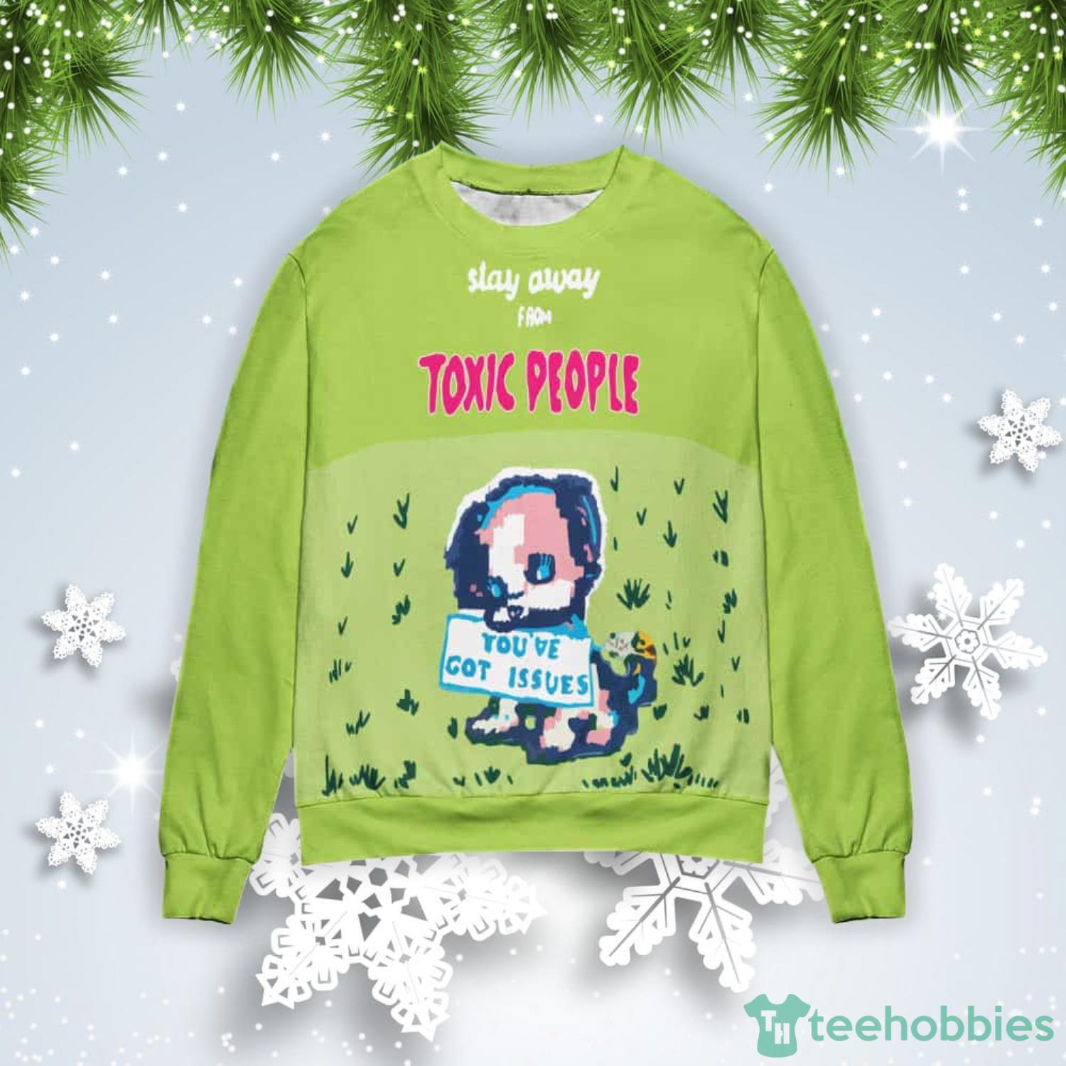 Toxic People Harry Styles Green Ugly Christmas Sweater Product Photo 1