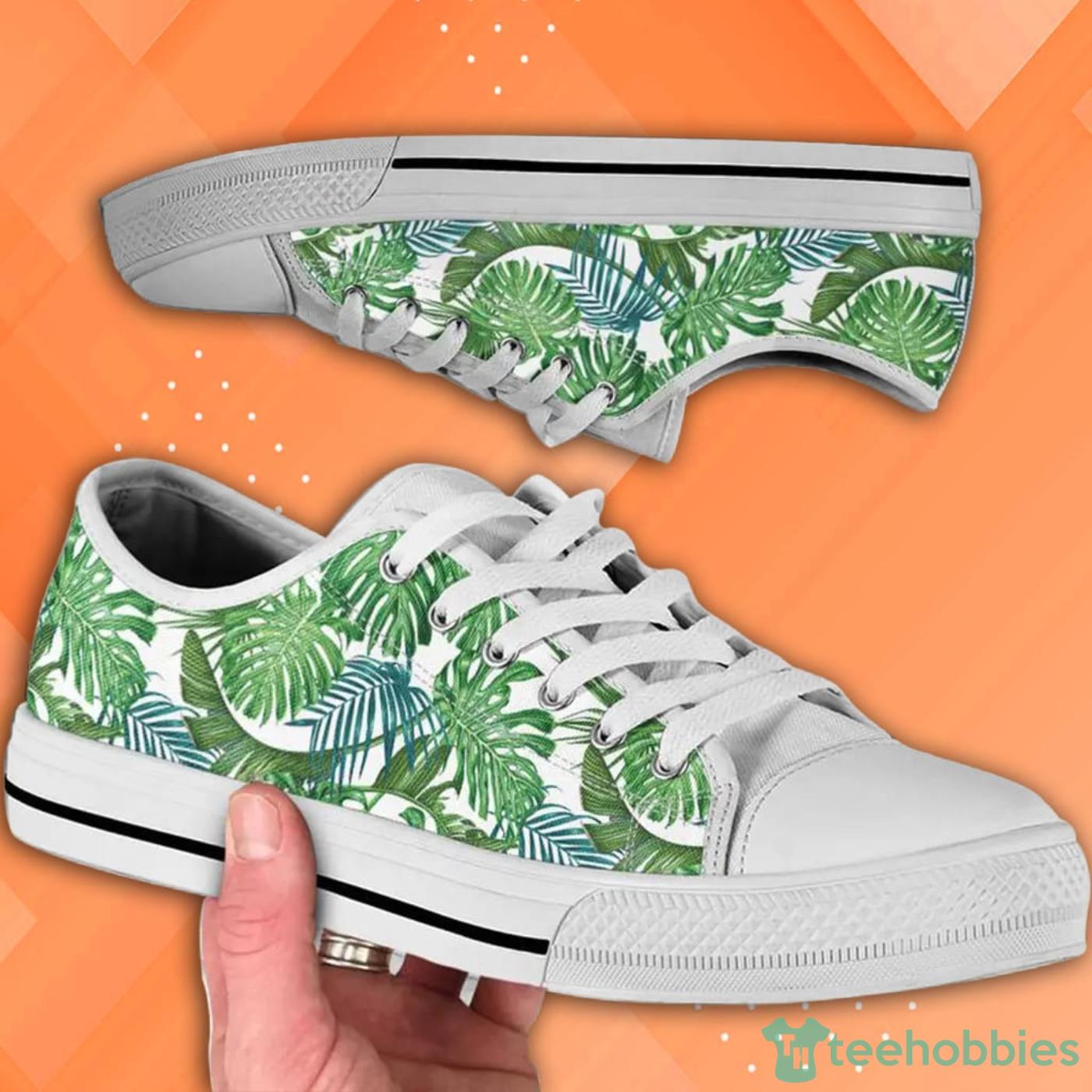 Tropical Leaf Cute Pattern Low Top Canvas Shoes Product Photo 1